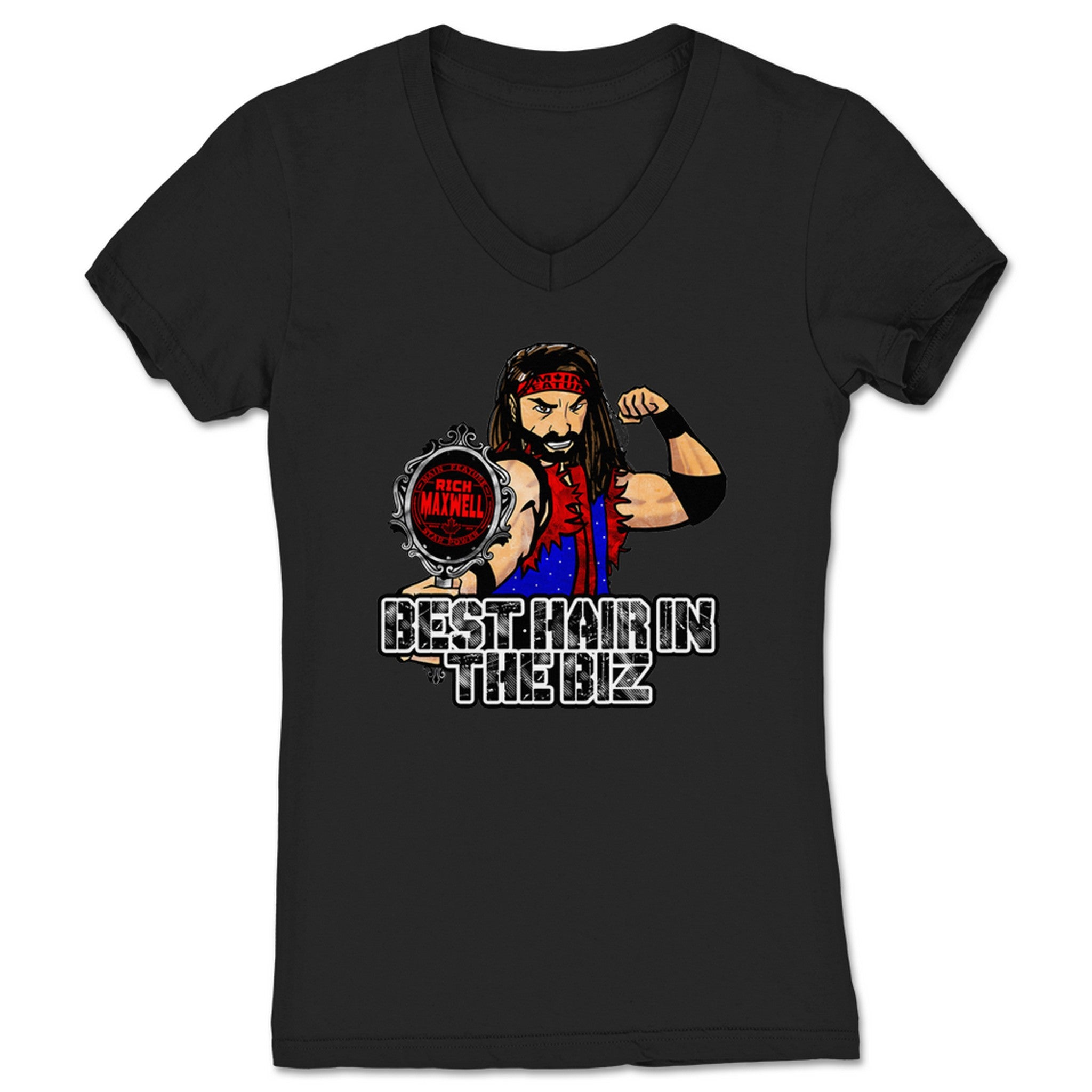 Rich Maxwell Best Hair in the Biz Women's V-Neck Black