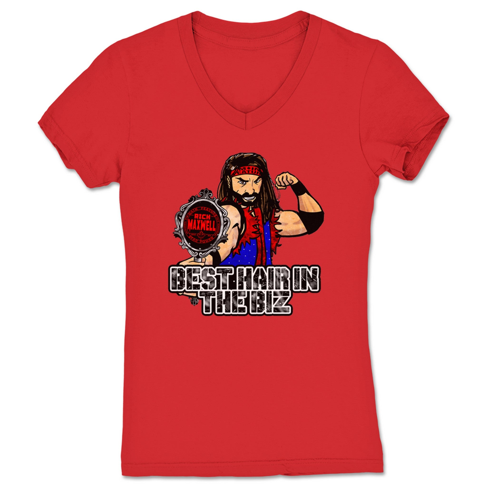 Rich Maxwell Best Hair in the Biz Women's V-Neck Red