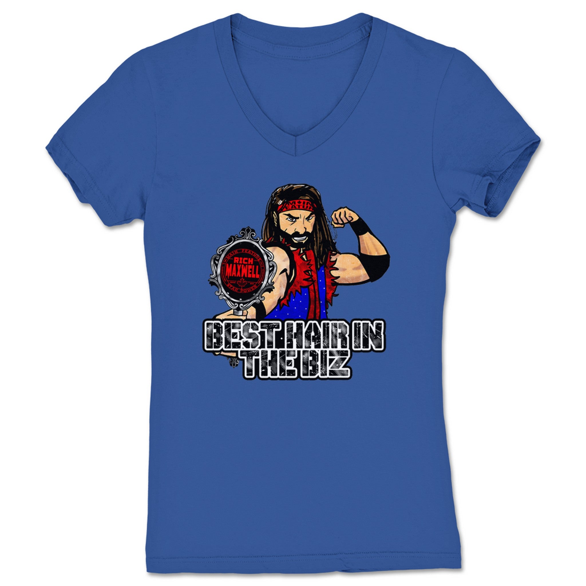 Rich Maxwell Best Hair in the Biz Women's V-Neck Royal Blue