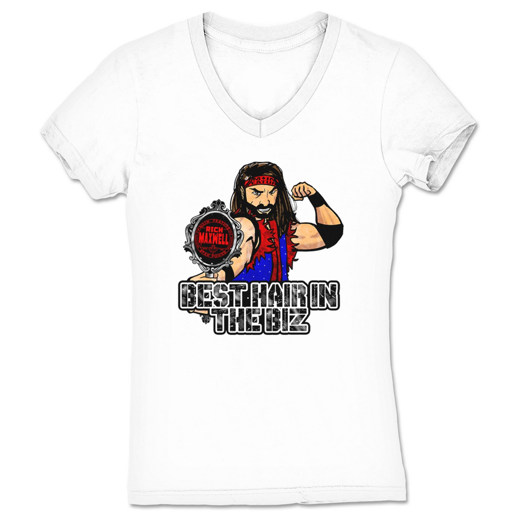 Rich Maxwell Best Hair in the Biz Women's V-Neck White