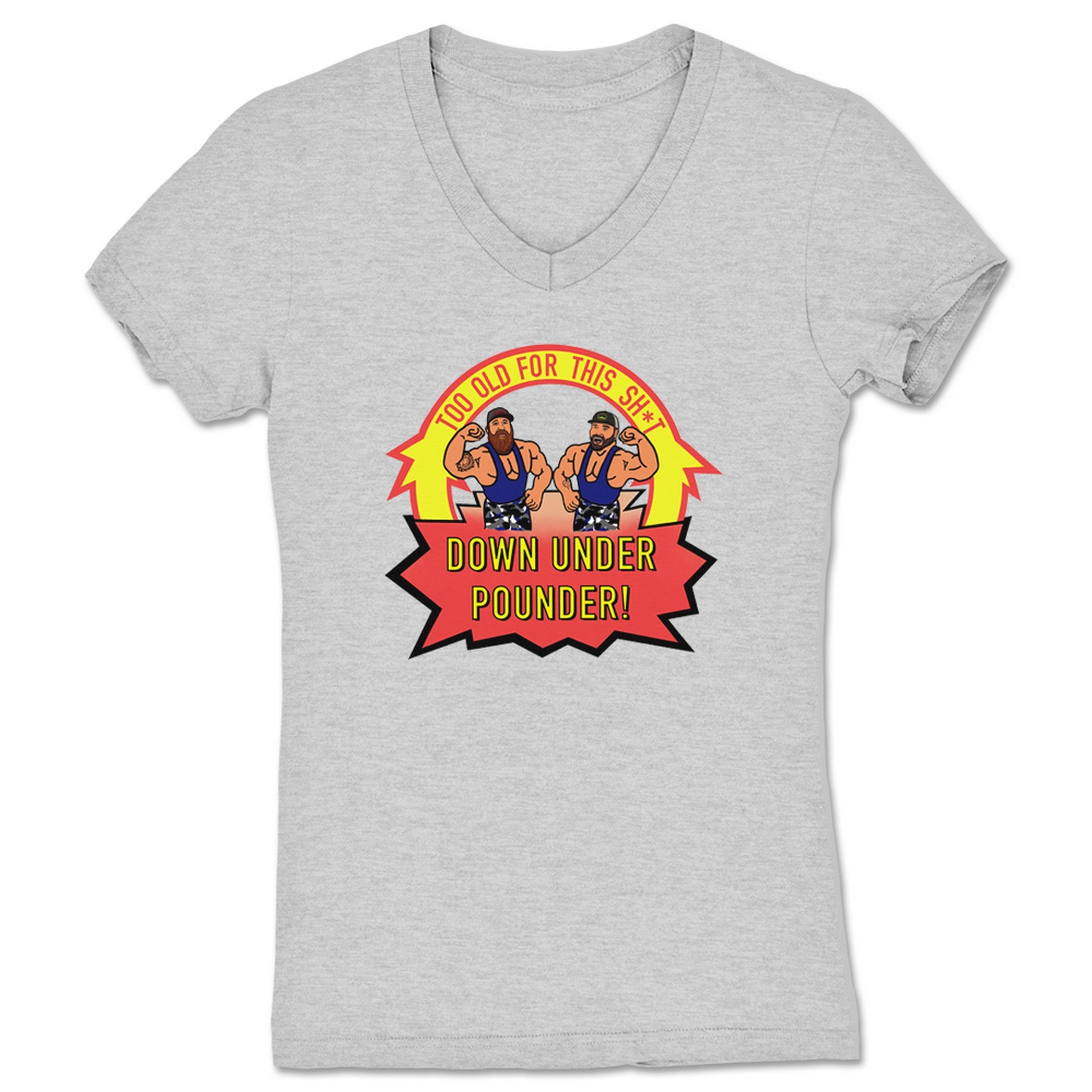 Rogue Day T.O.T.S. Down Under Pounder Women's V-Neck Heather Grey