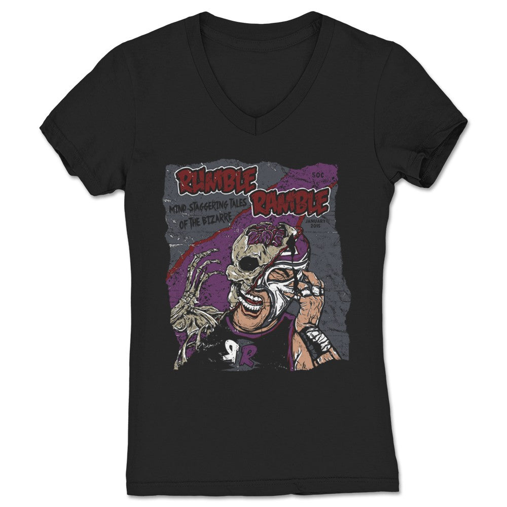 Rumble Ramble Tales of the Bizarre Women's V-Neck Black