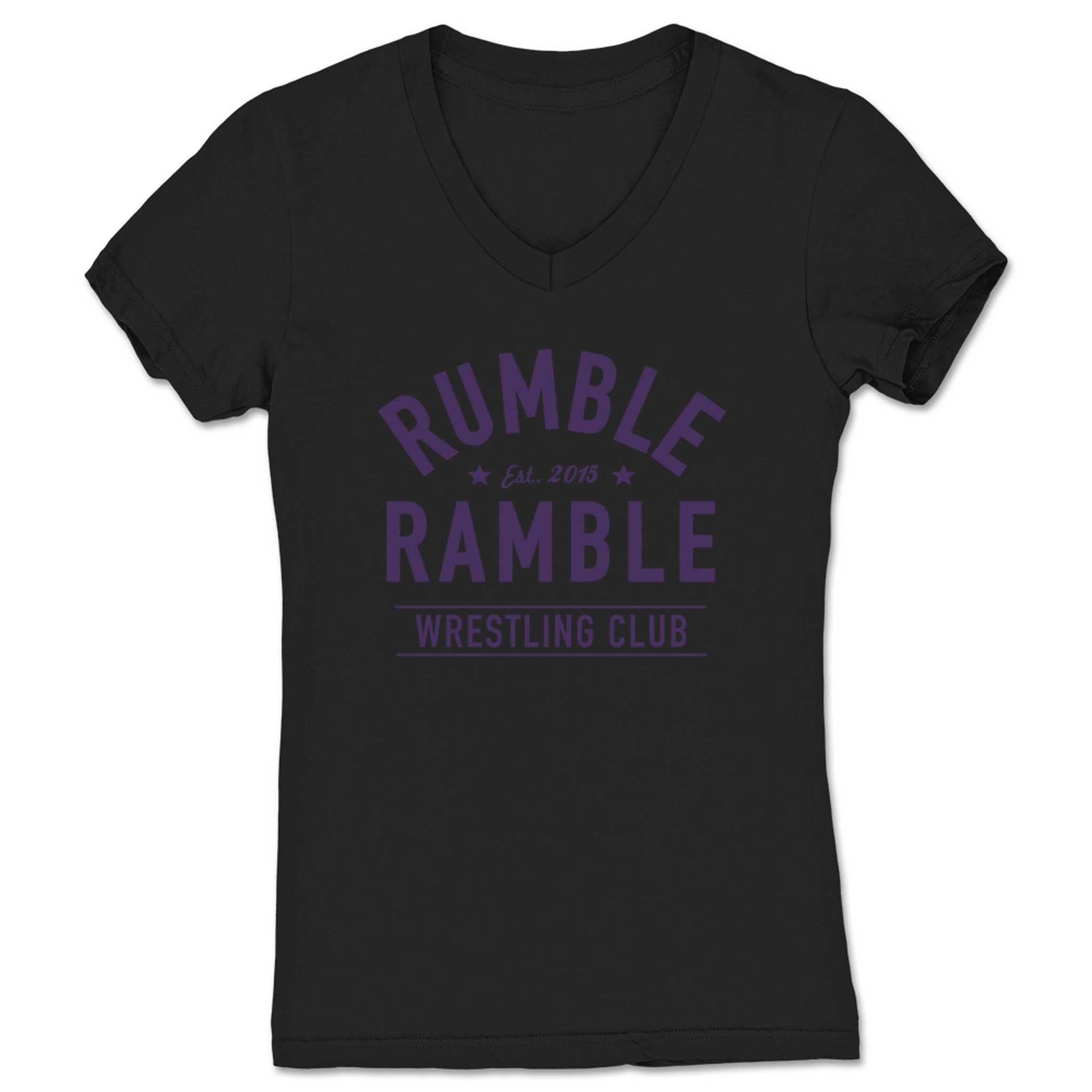 Rumble Ramble Throwback Vintage Women's V-Neck Black