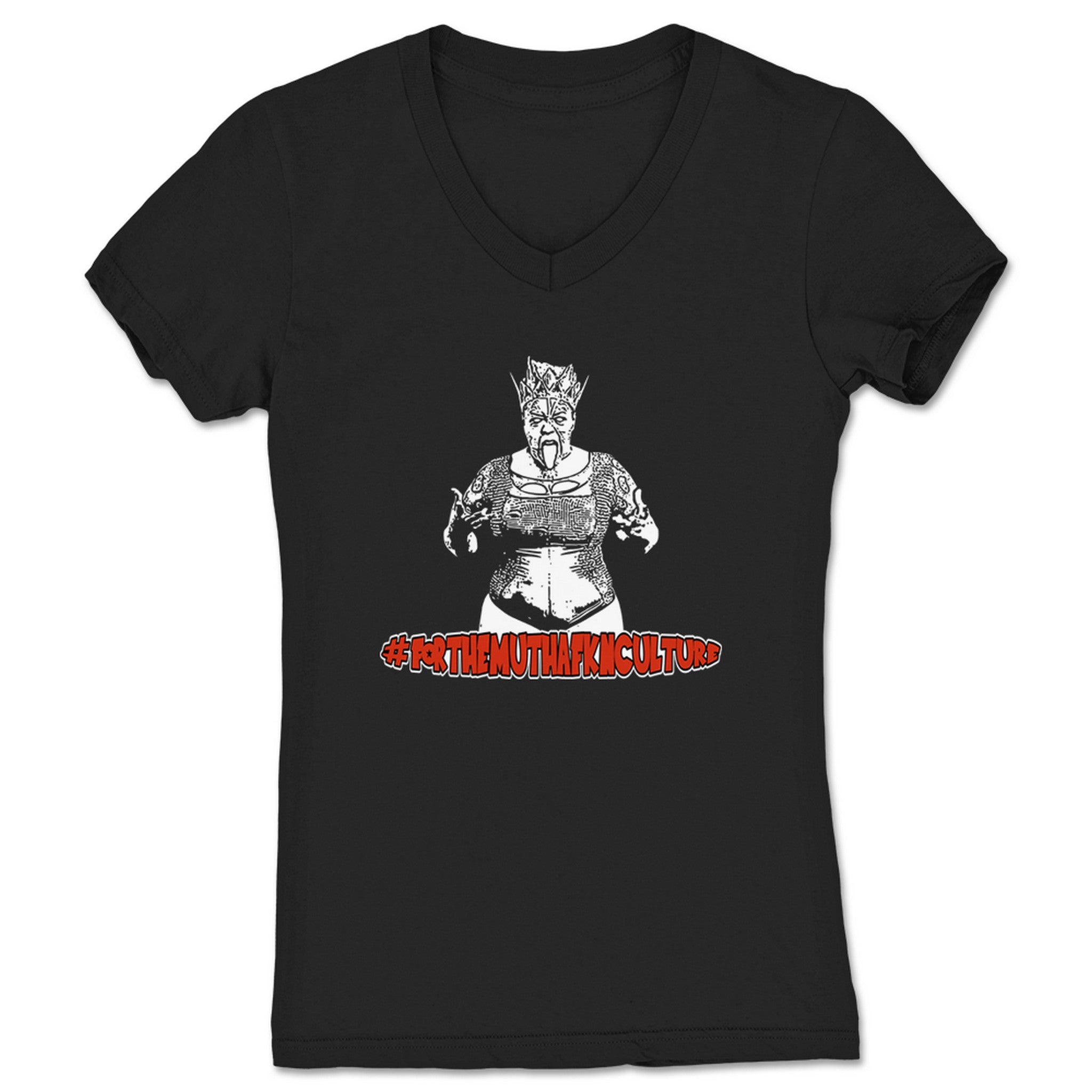 Ruthless Lala For the Muthafkn Culture Women's V-Neck Black