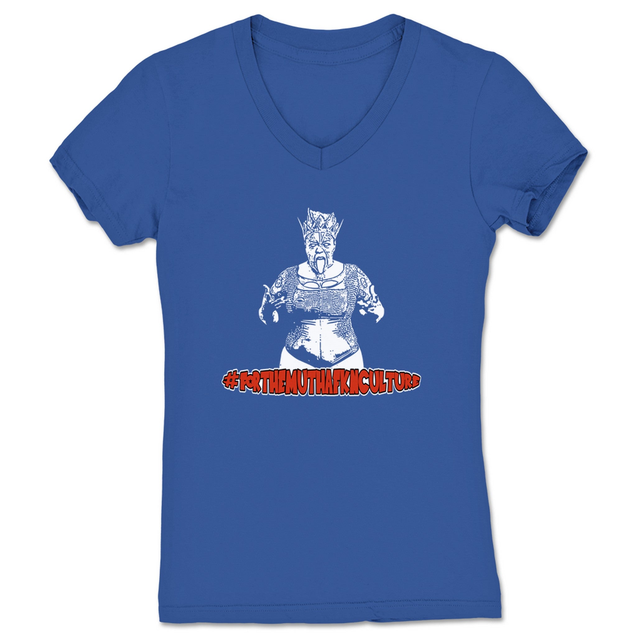 Ruthless Lala For the Muthafkn Culture Women's V-Neck Royal Blue