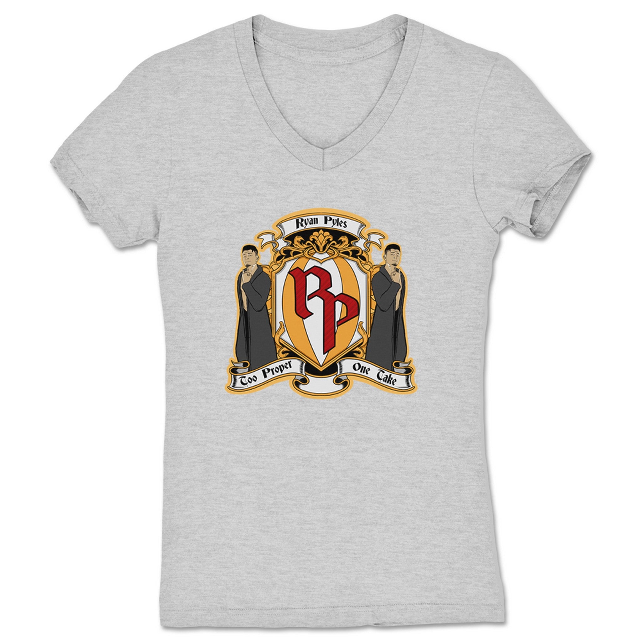 Ryan Pyles Ryan Pyles Royalty Symbol Women's V-Neck Heather Grey