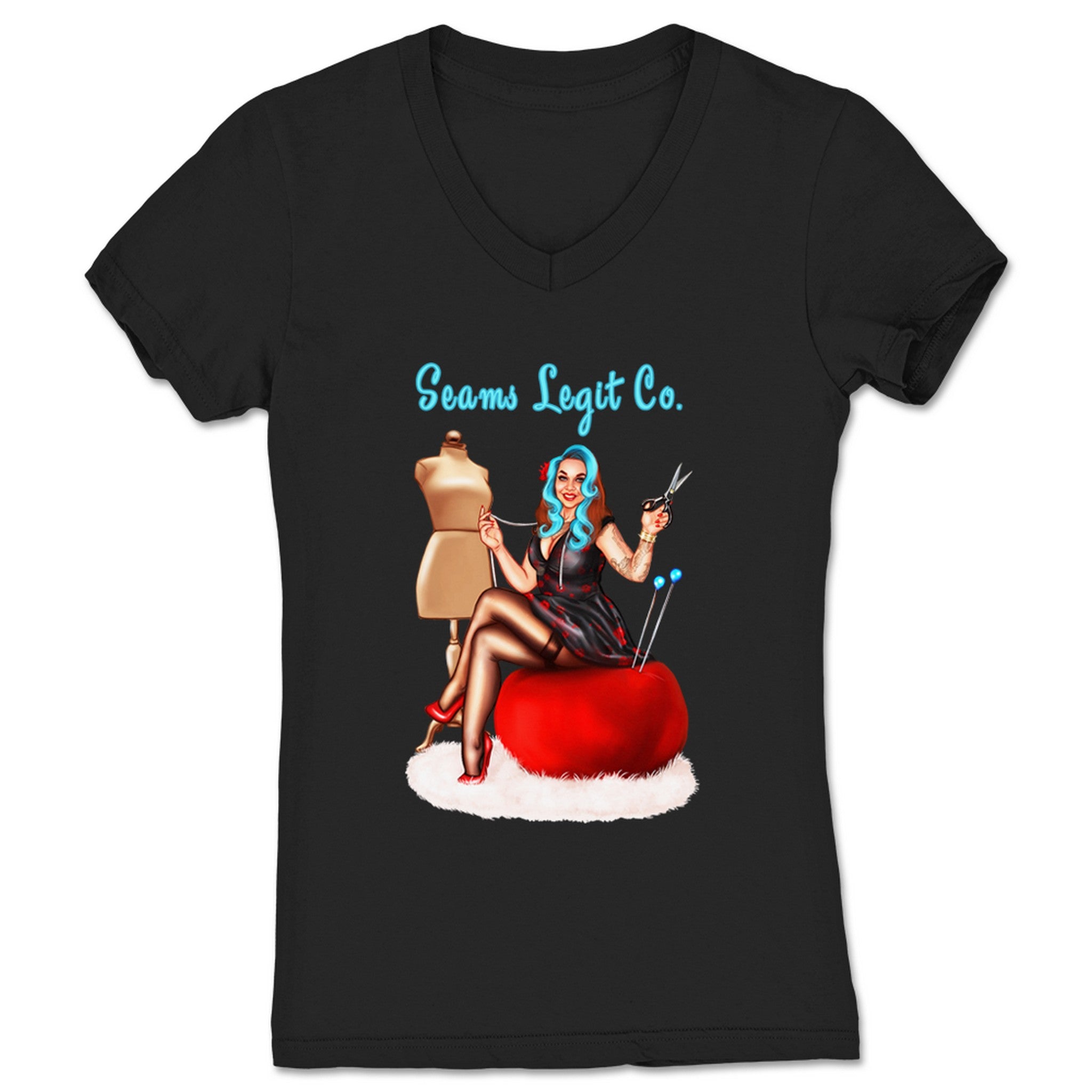 Seams Legit Sewing Co. The Artist Women's V-Neck Black