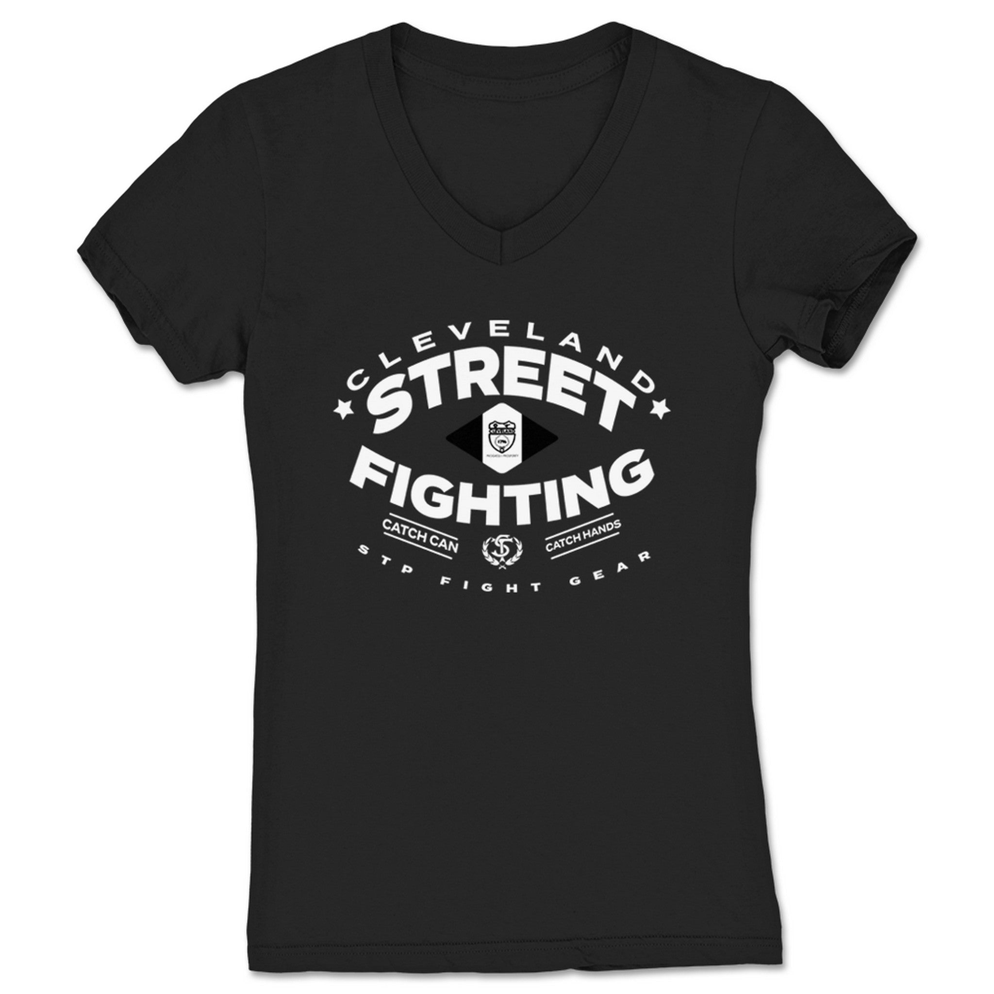 Shane Taylor Promotions CLE Street Fighting Women's V-Neck Black