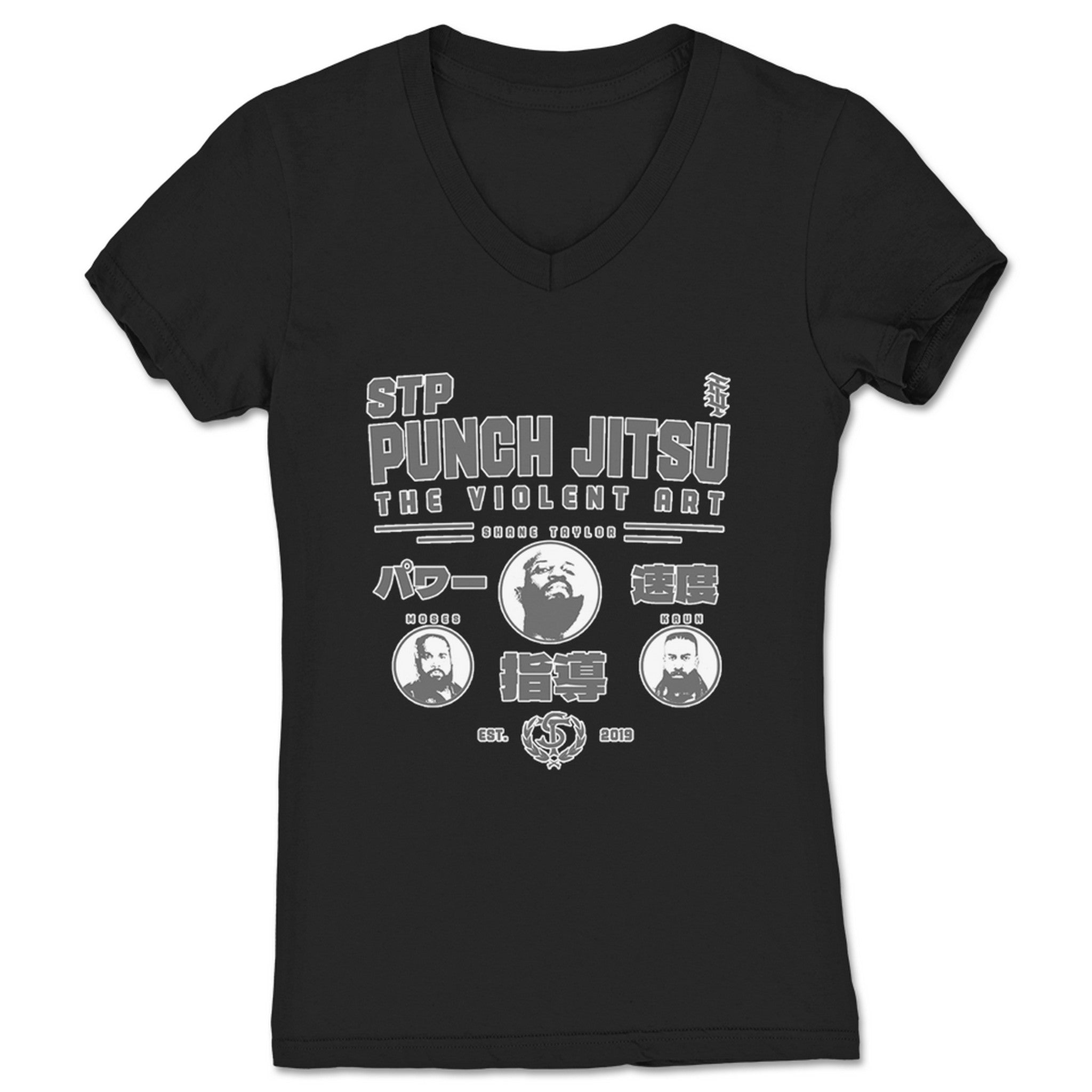 Shane Taylor Promotions PUNCH Jitsu Women's V-Neck Black