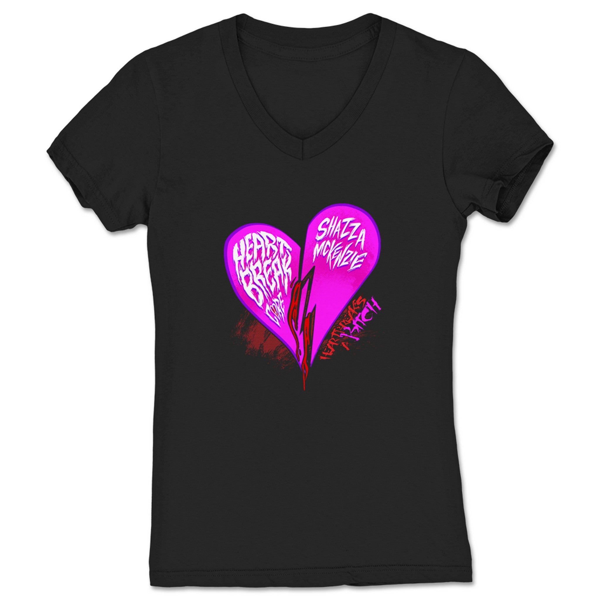Shazza McKenzie HEARTBREAKcore Women's V-Neck Black