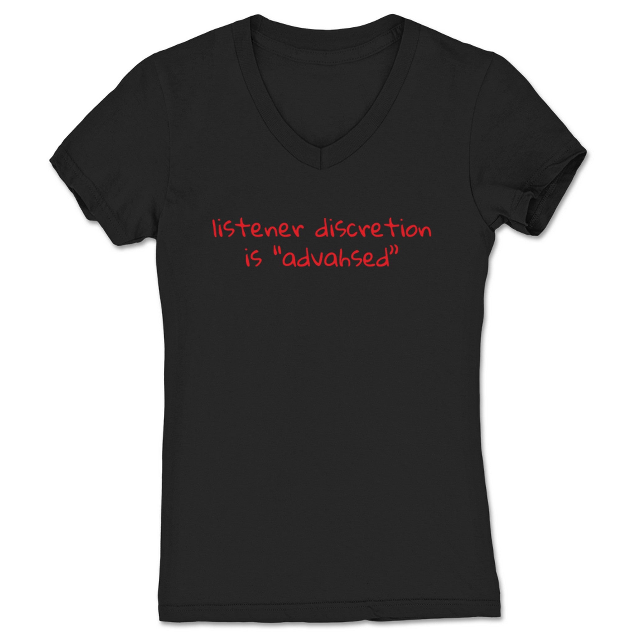 Southern Fried True Crime Listener Discretion Is Advahsed Women's V-Neck Black