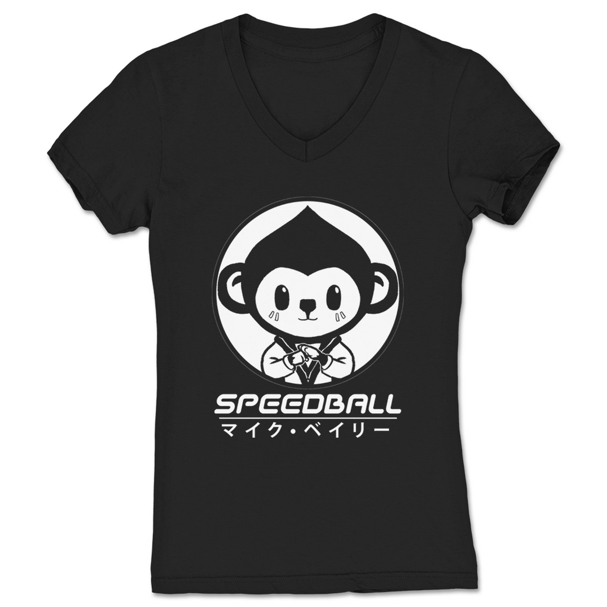 Speedball Mike Bailey RNKF Monkey Women's V-Neck Black