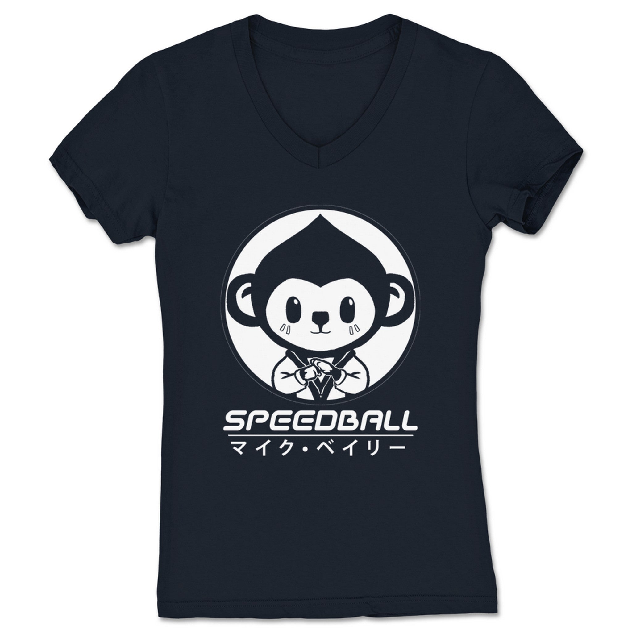 Speedball Mike Bailey RNKF Monkey Women's V-Neck Navy