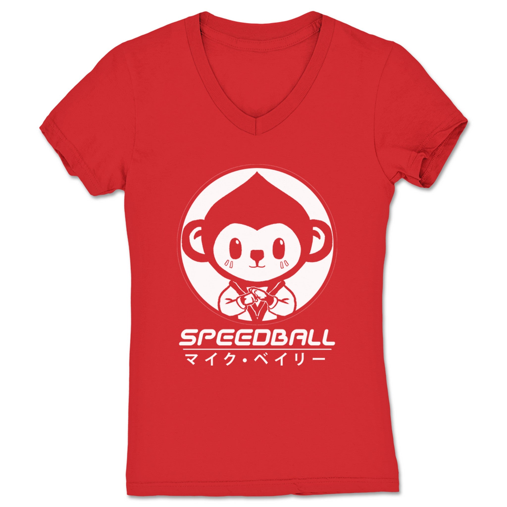 Speedball Mike Bailey RNKF Monkey Women's V-Neck Red