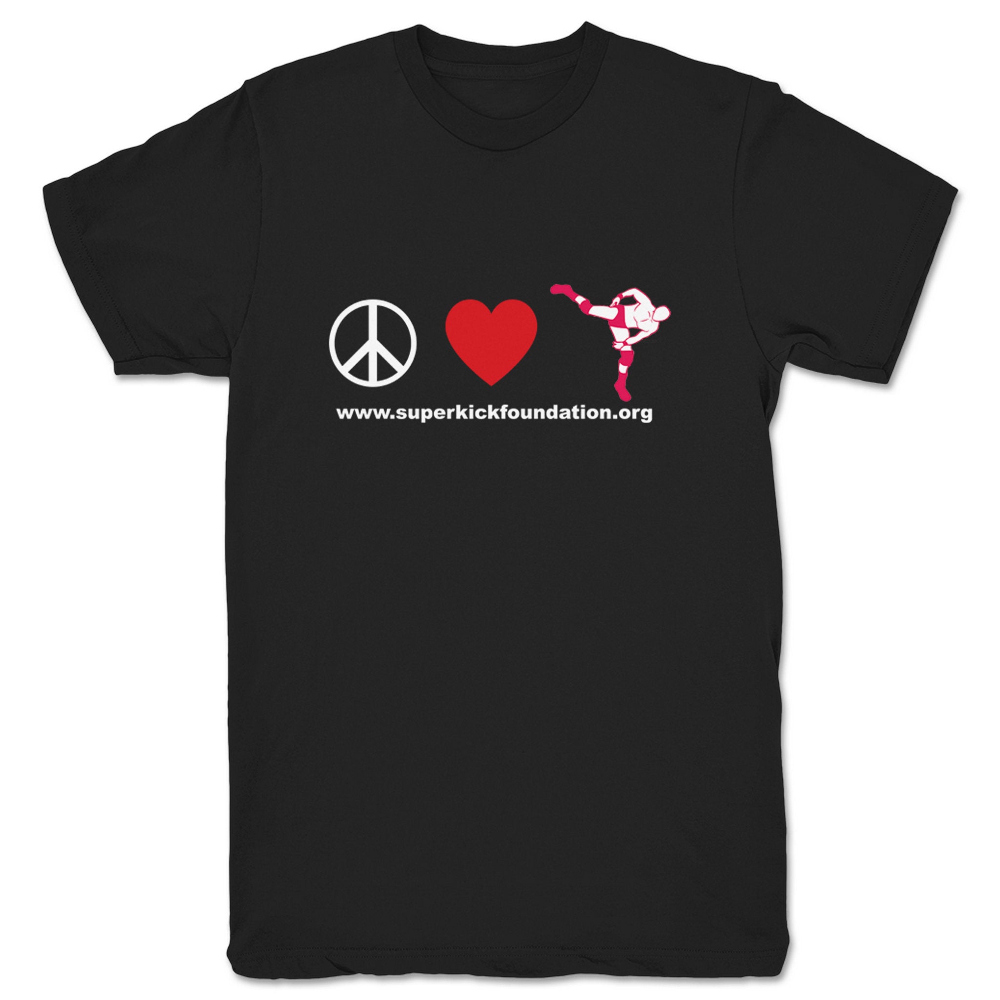 Superkick Foundation Peace, Love, & Superkicks Unisex Tee Black