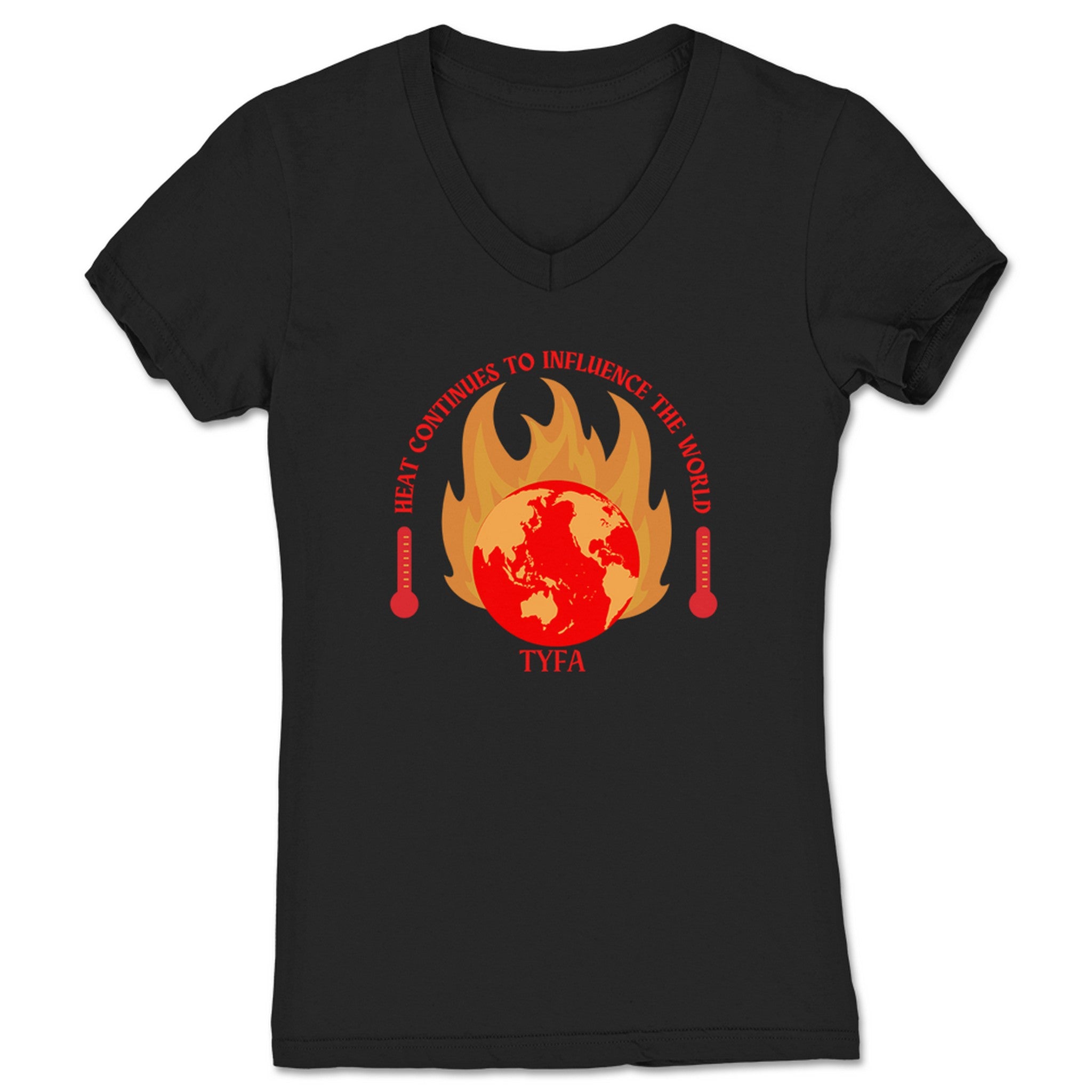 TY Fan Account HEAT Continues to Influence the World Women's V-Neck Black