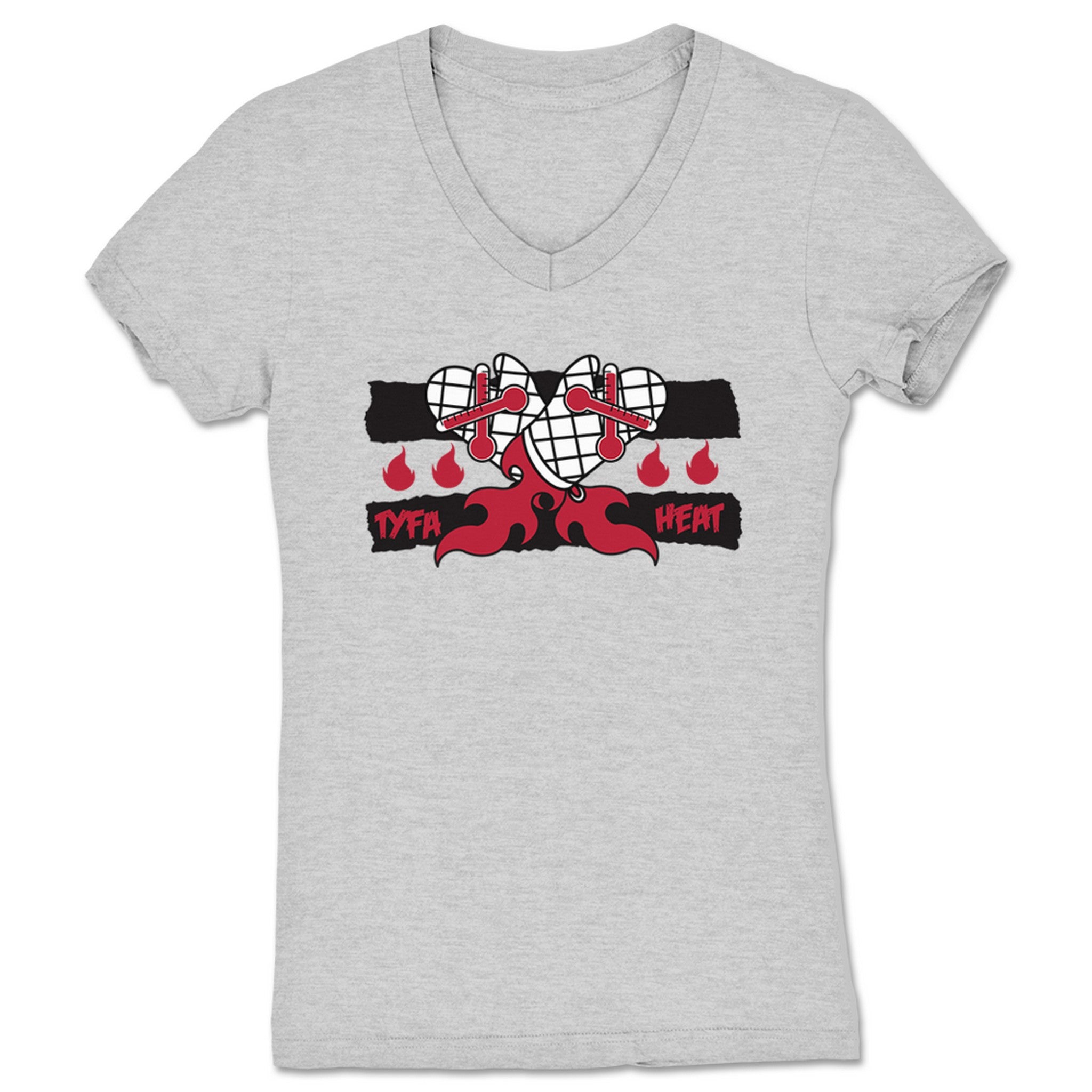 TY Fan Account TYFA HEAT! Women's V-Neck Heather Grey