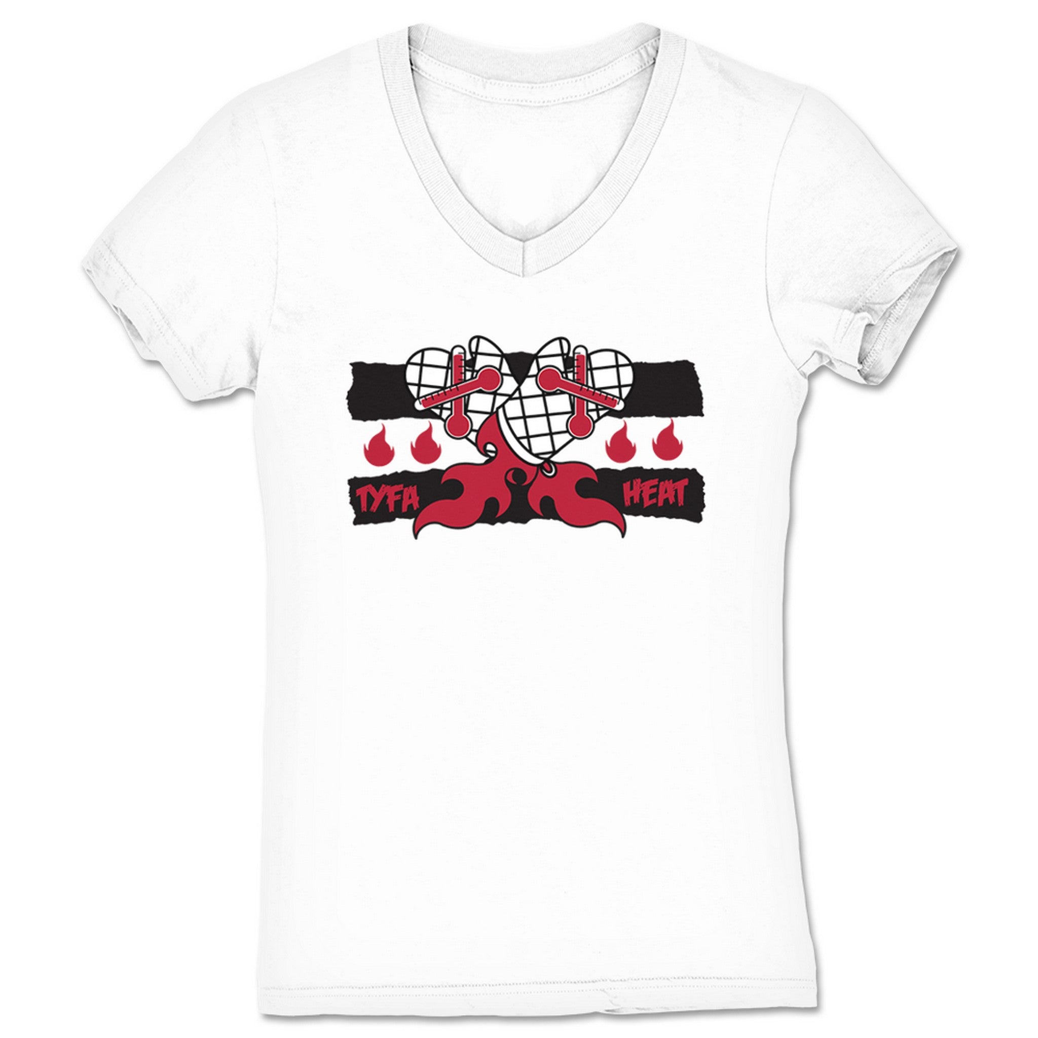 TY Fan Account TYFA HEAT! Women's V-Neck White