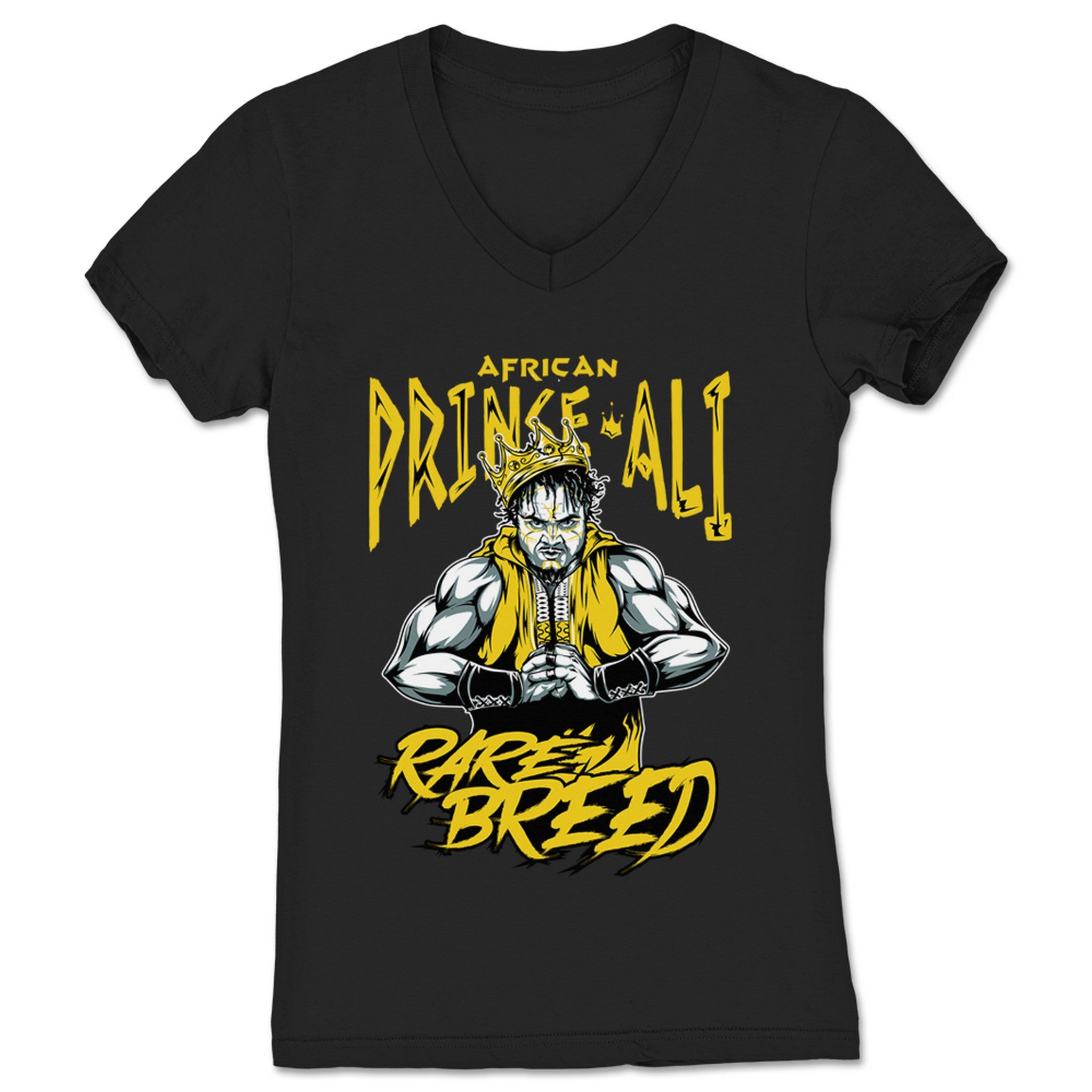 The African Prince ALI Rare Breed Women's V-Neck Black