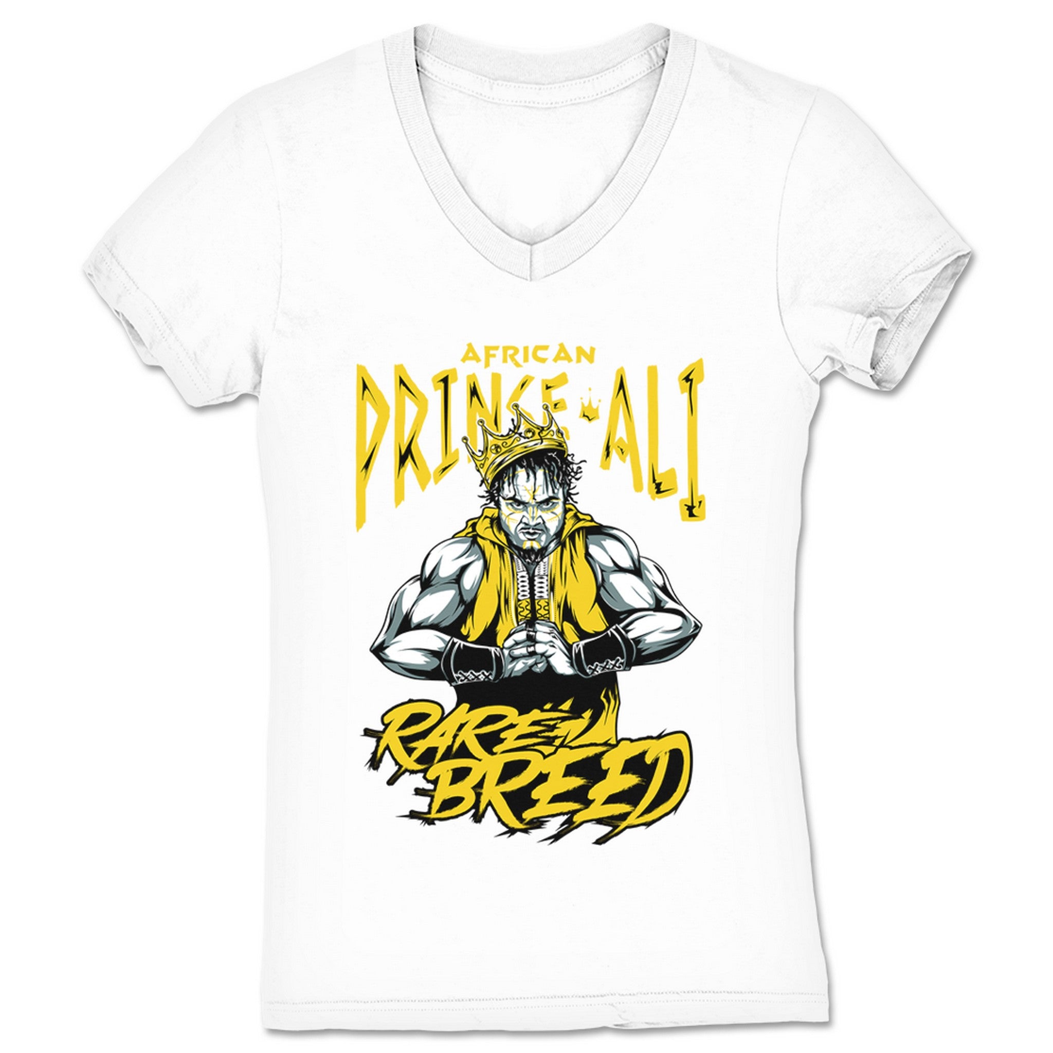 The African Prince ALI Rare Breed Women's V-Neck White