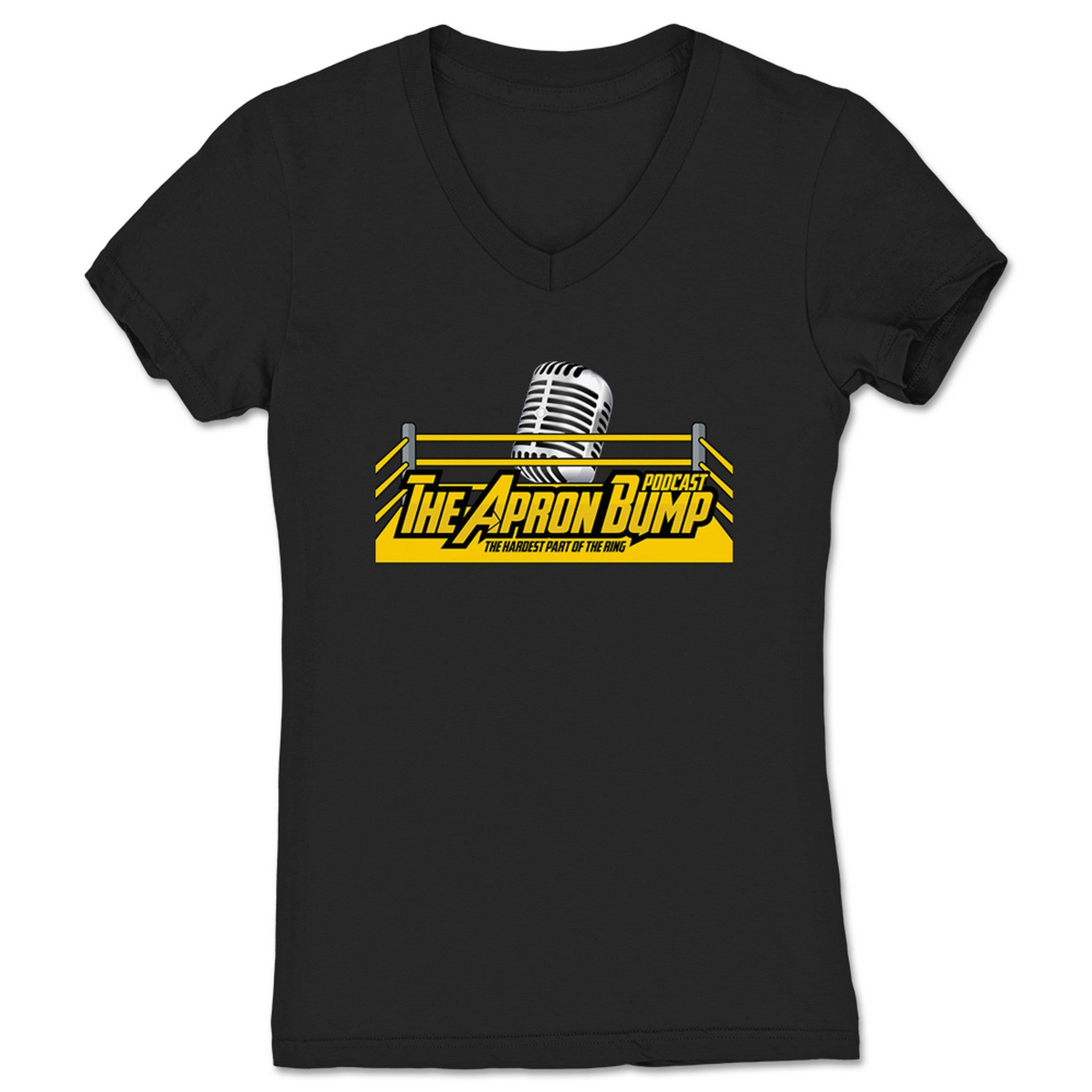 The Apron Bump Podcast Apron Bump Logo Women's V-Neck Black