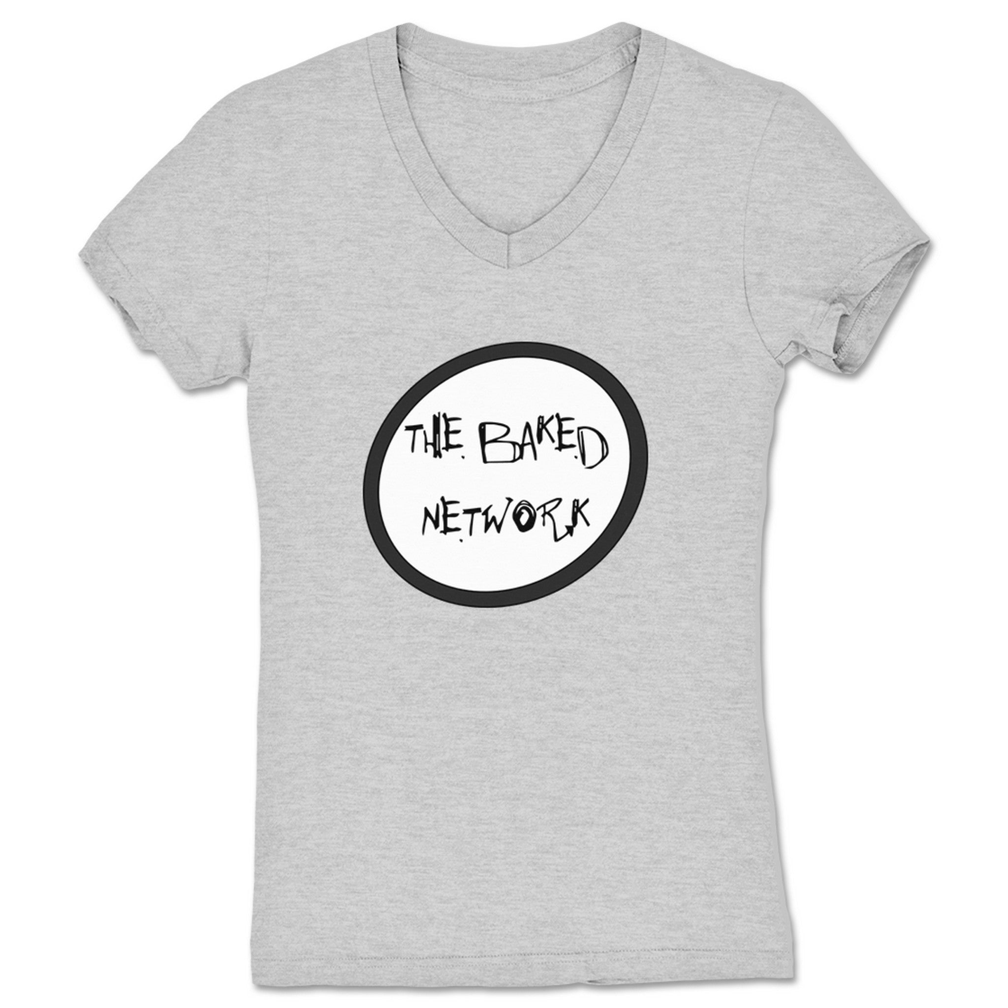 The Baked Network The Baked Network Logo Women's V-Neck Heather Grey