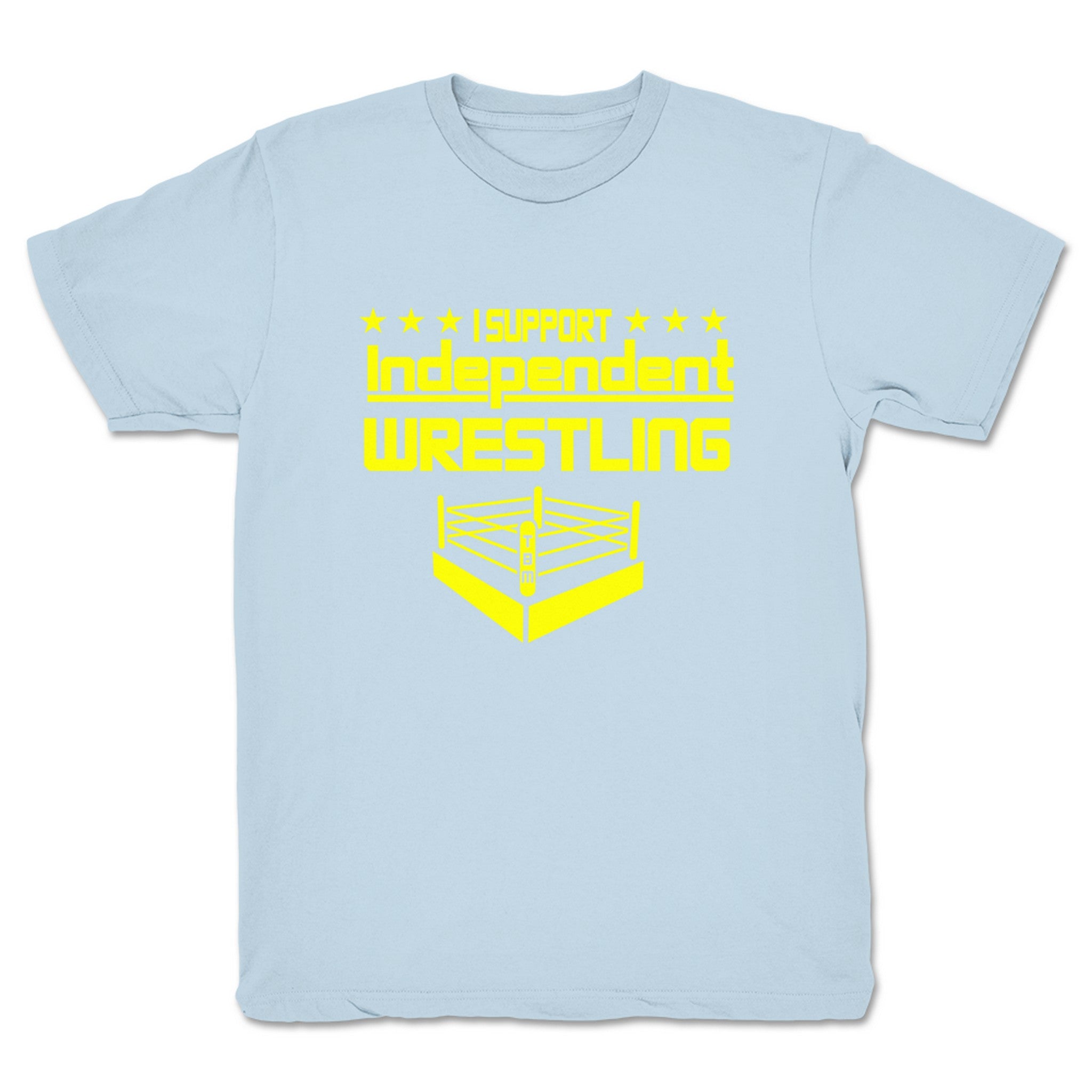 The Bald Monkeys I Support Independent Wrestling Youth Tee Light Blue