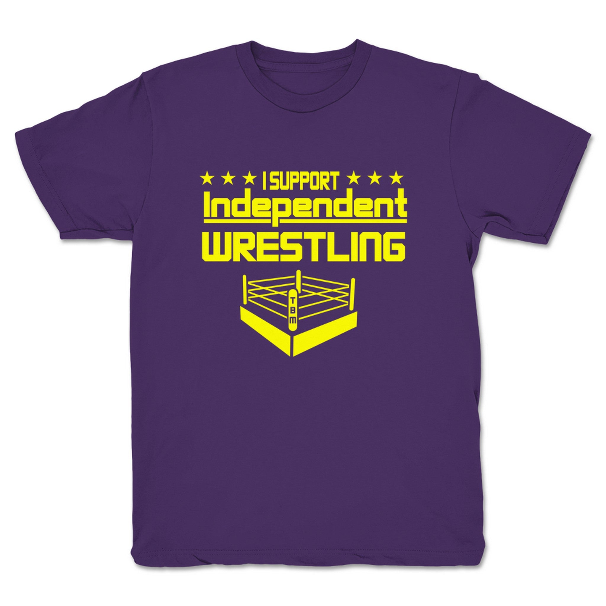 The Bald Monkeys I Support Independent Wrestling Youth Tee Purple