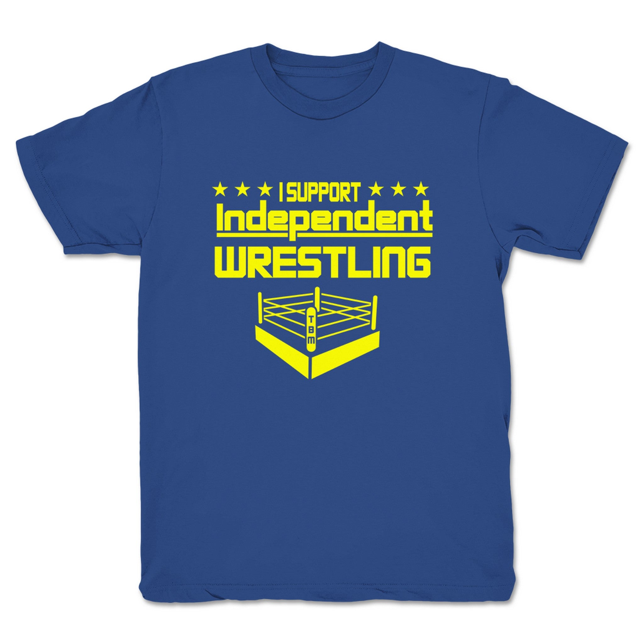 The Bald Monkeys I Support Independent Wrestling Youth Tee Royal Blue
