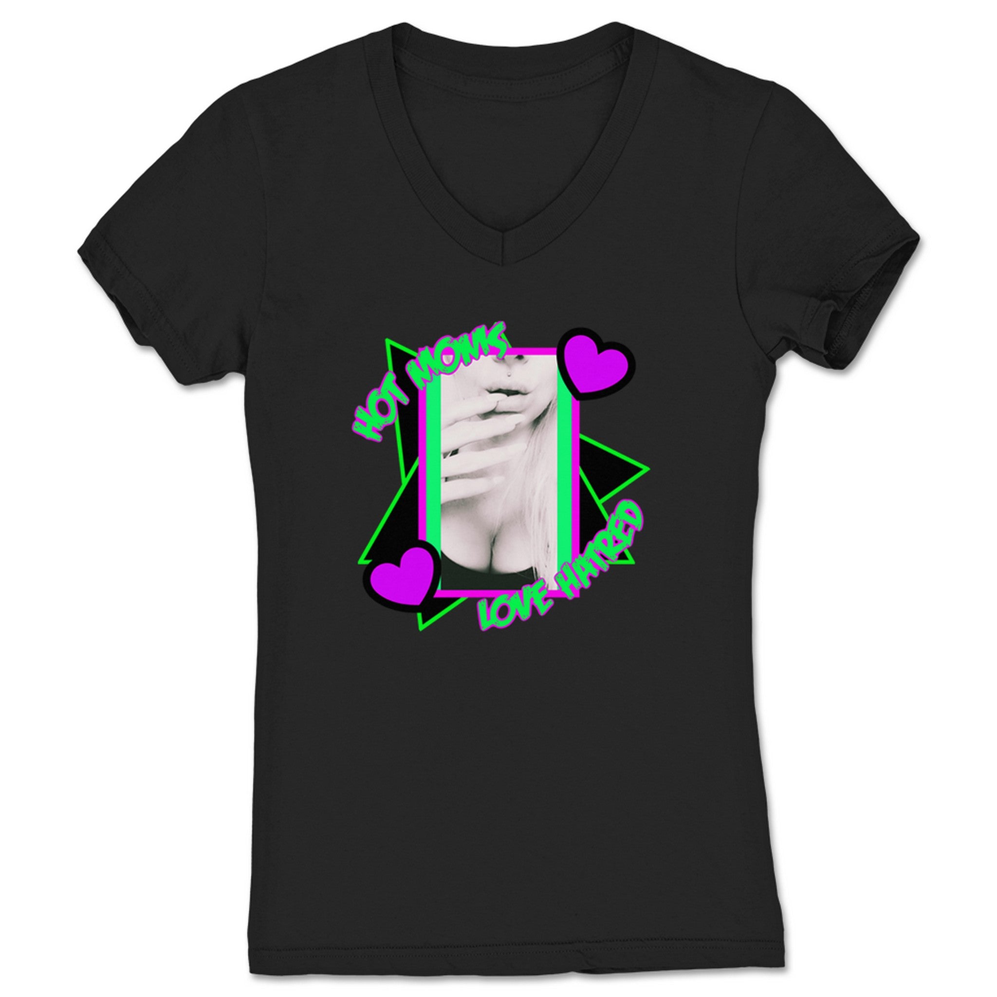 The Degenerates Hot Moms for Hatred Women's V-Neck Black