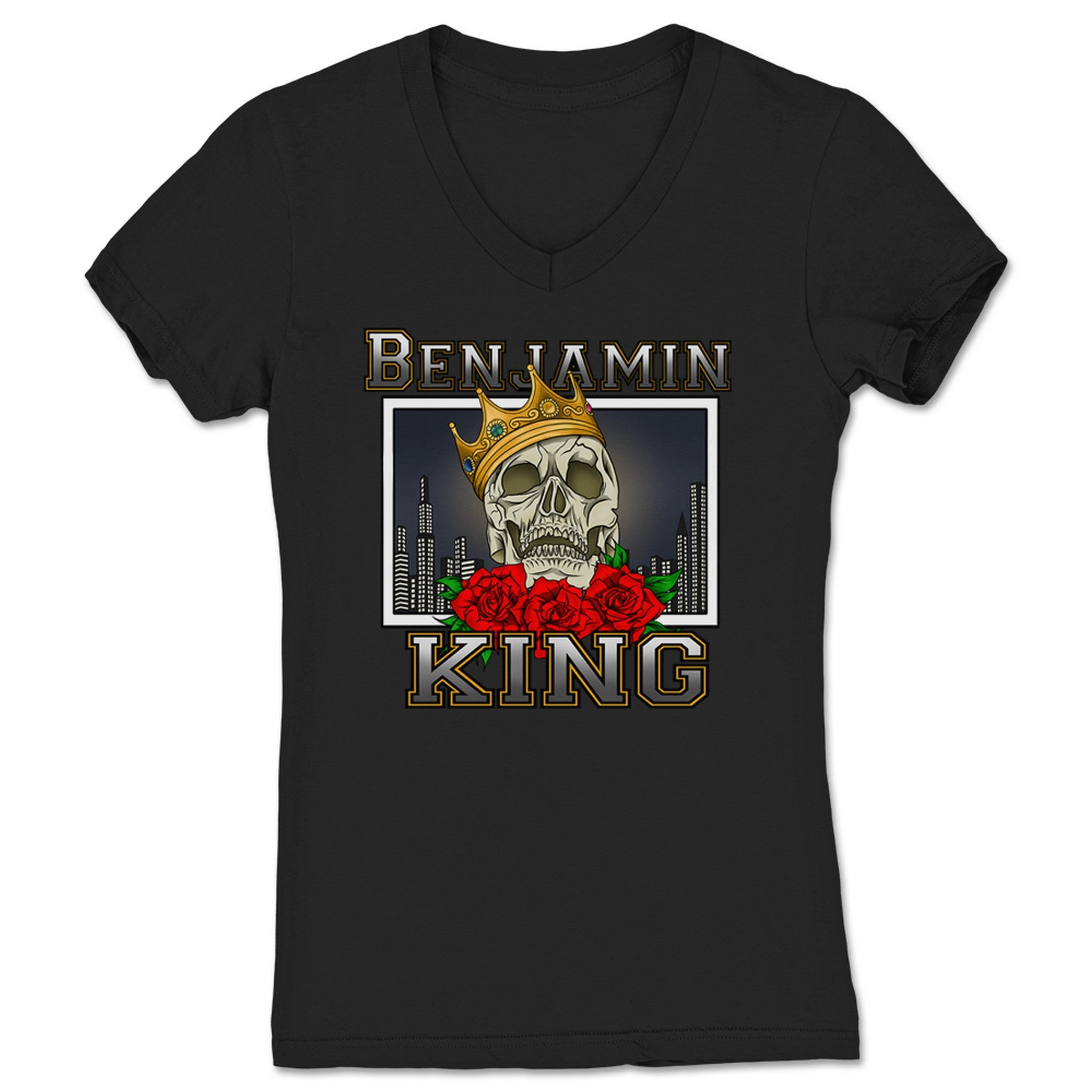 The Division LLC Long Live the King Women's V-Neck Black
