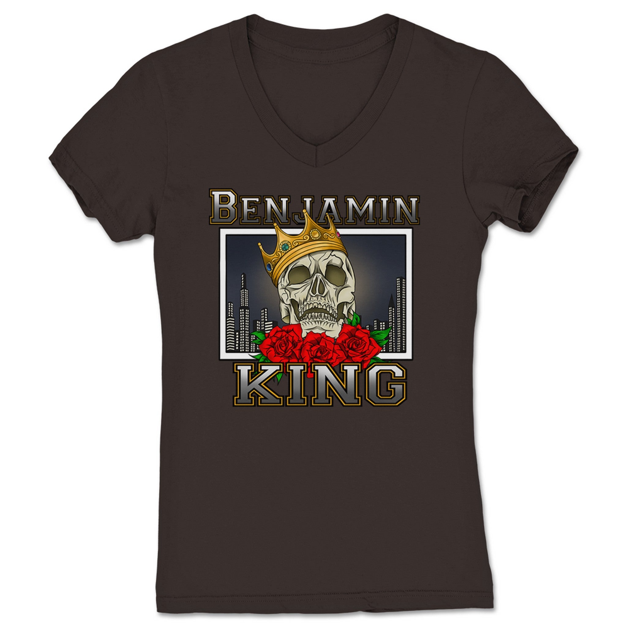 The Division LLC Long Live the King Women's V-Neck Brown