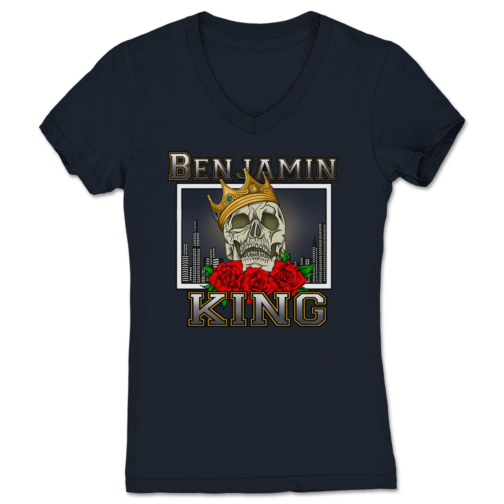 The Division LLC Long Live the King Women's V-Neck Navy