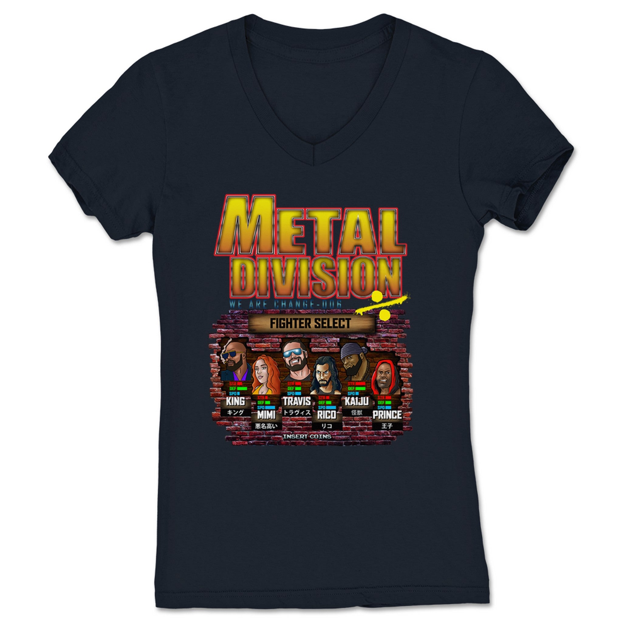The Division LLC The Metal Division Women's V-Neck Navy