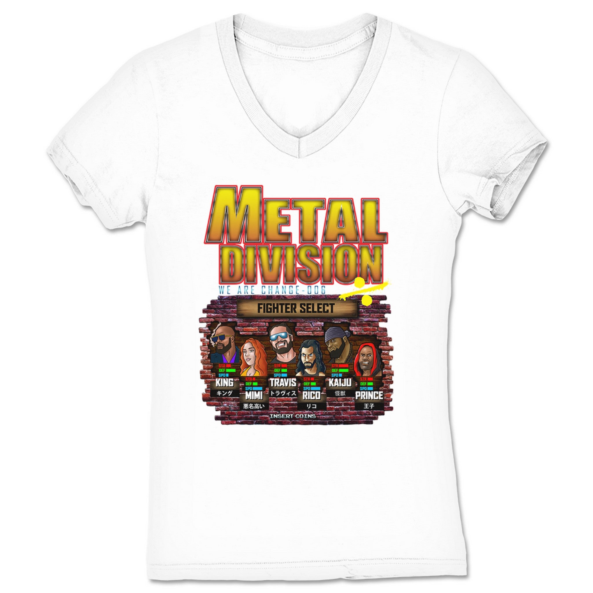 The Division LLC The Metal Division Women's V-Neck White