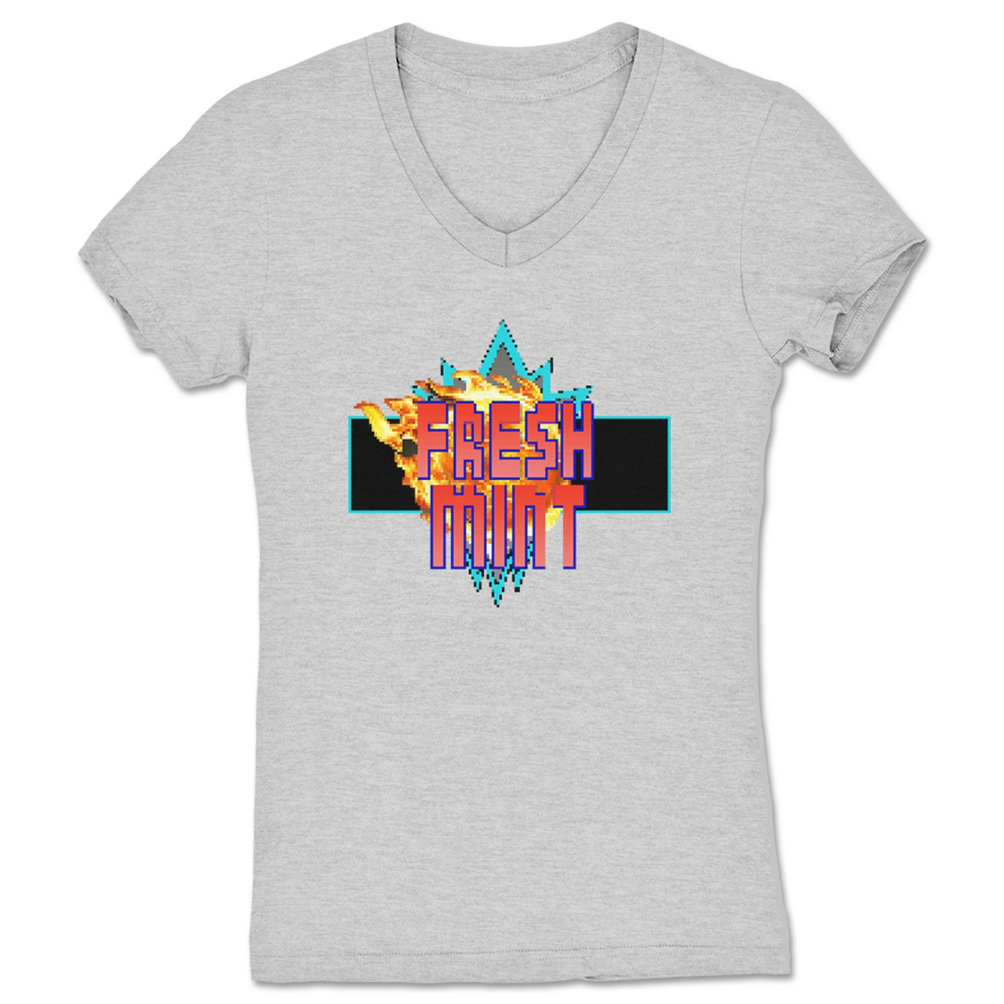 The Fresh Mint BOOMSHAKALAKA! Women's V-Neck Heather Grey