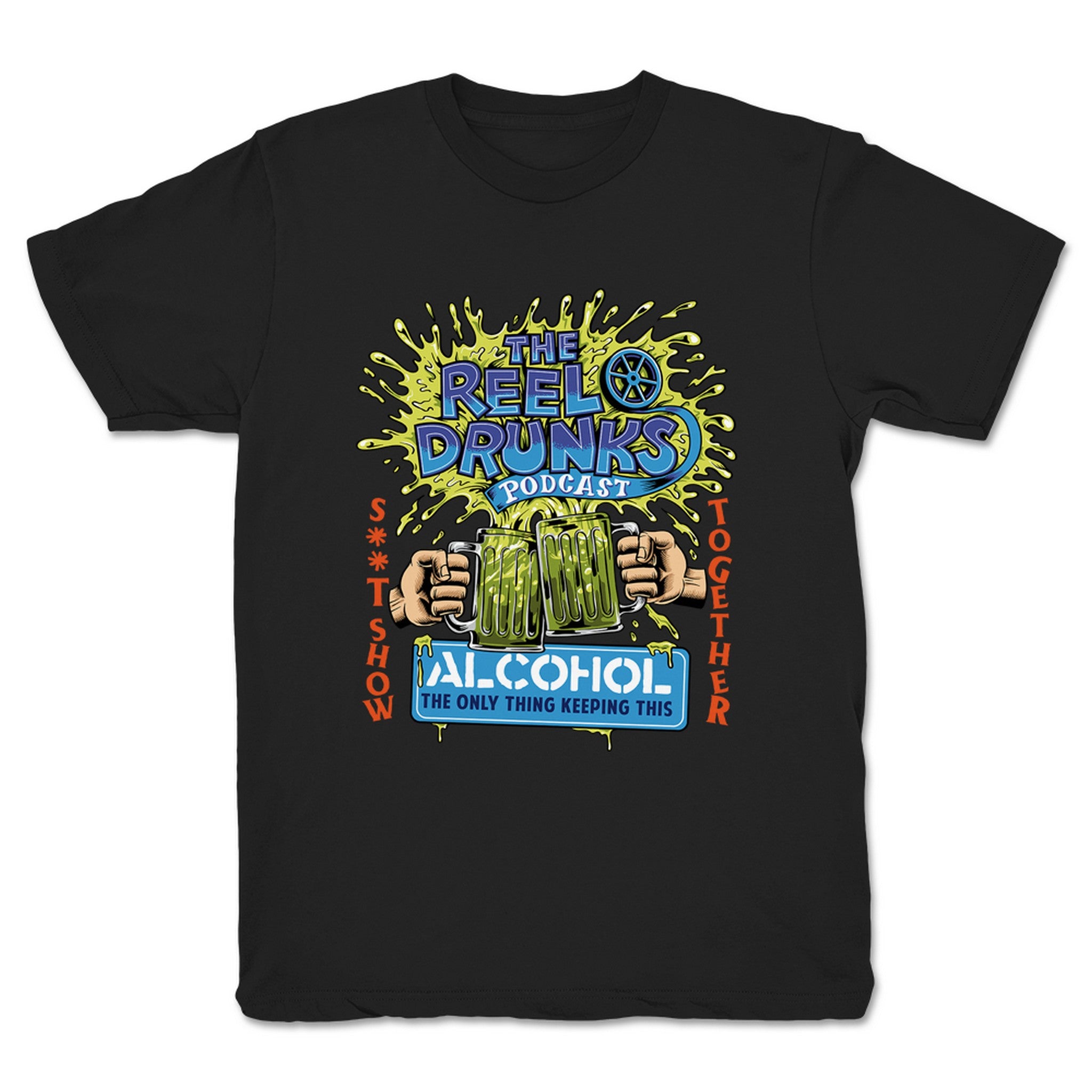 The Reel Drunks Alcohol Youth Tee Black