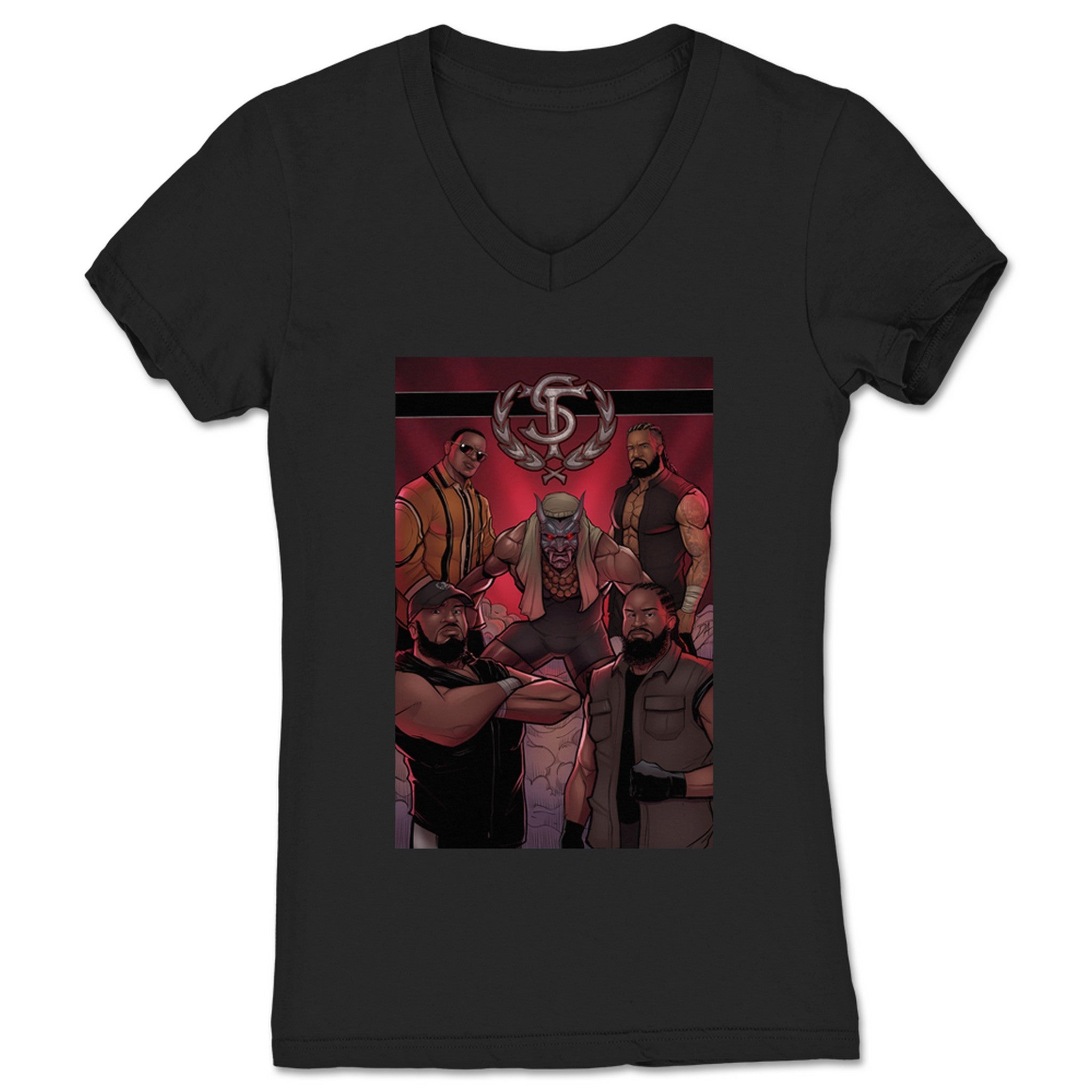 The Rev Ron Hunt STP For the People (Cartoon) Women's V-Neck Black