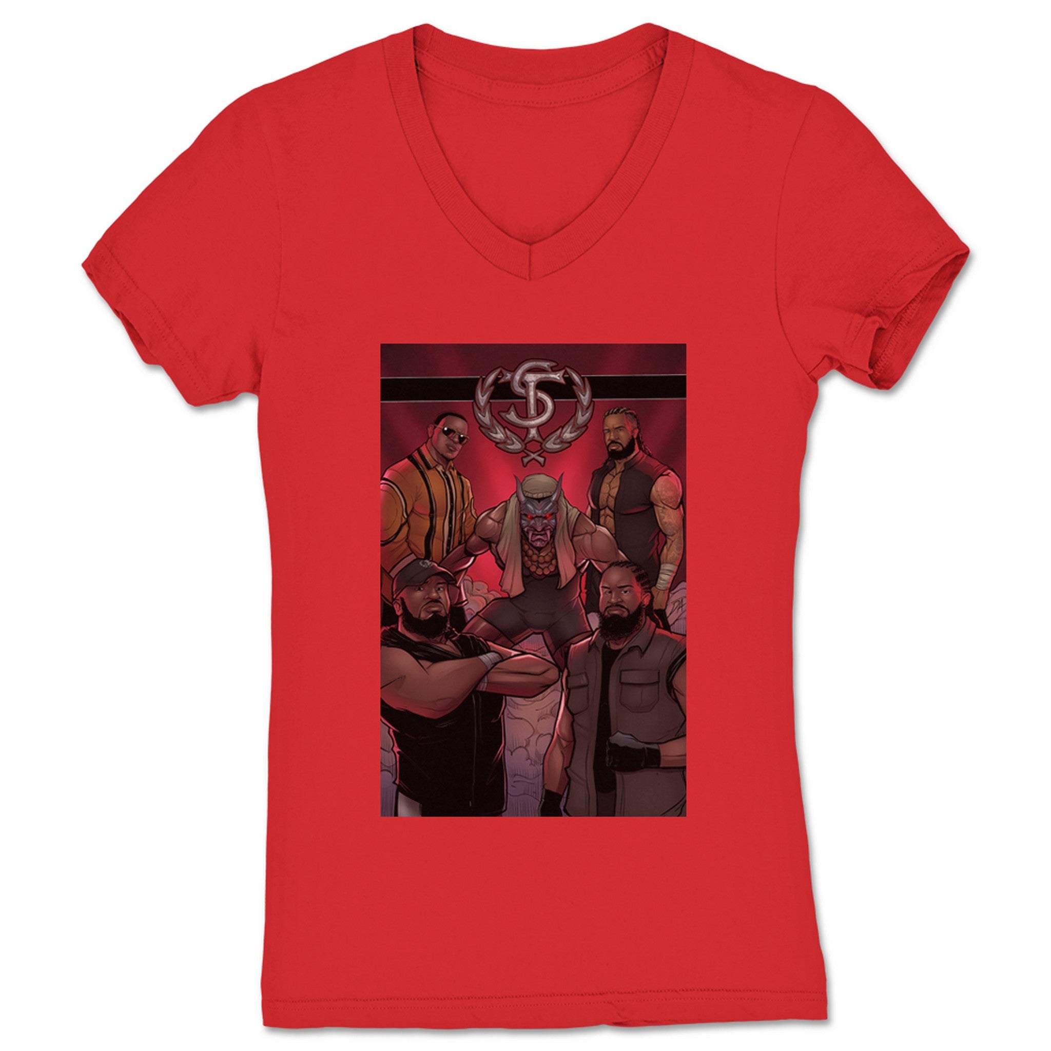 The Rev Ron Hunt STP For the People (Cartoon) Women's V-Neck Red