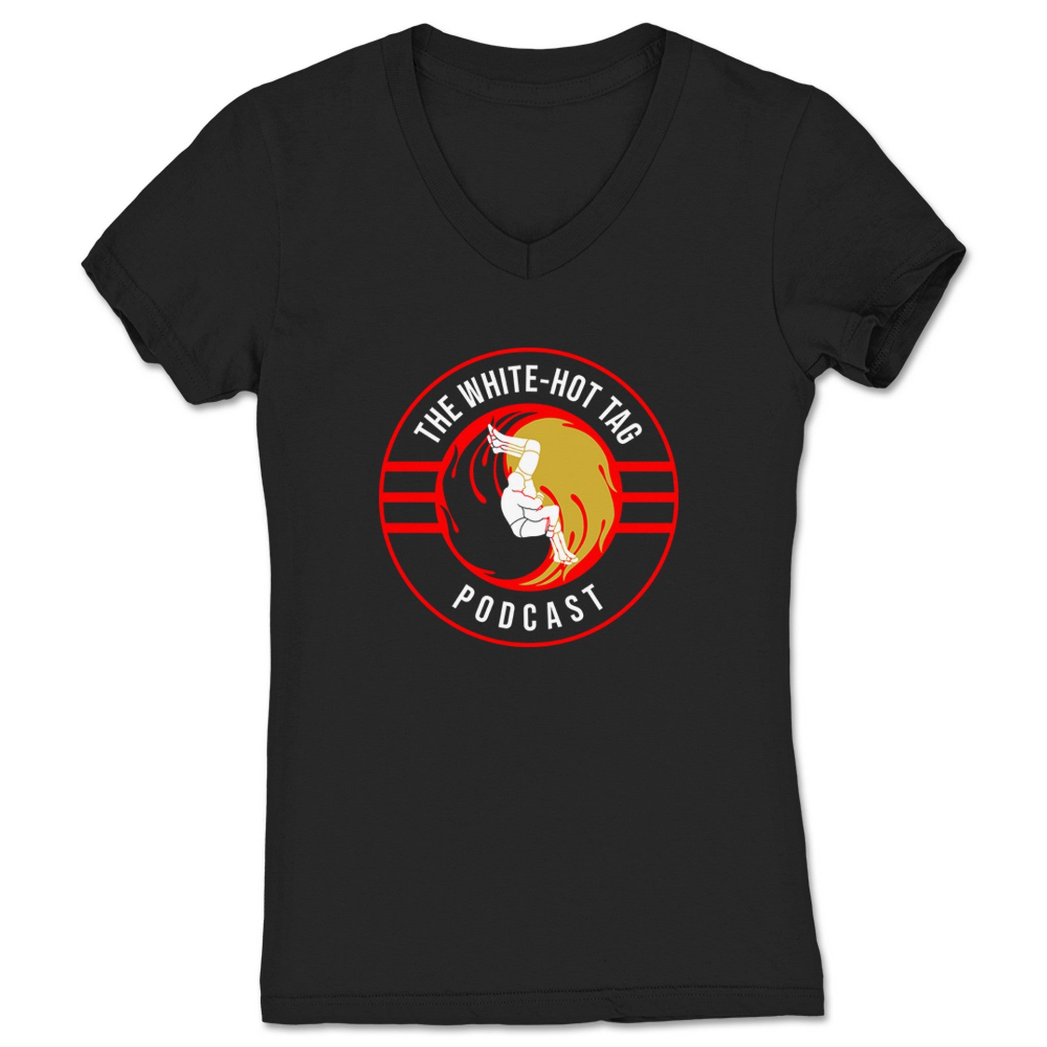 The White Hot Tag The White Hot Logo Women's V-Neck Black