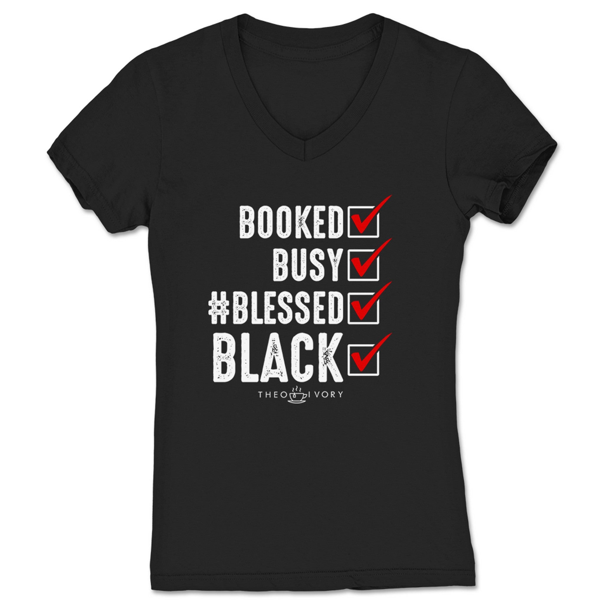 Theo Ivory 4 B's Women's V-Neck Black