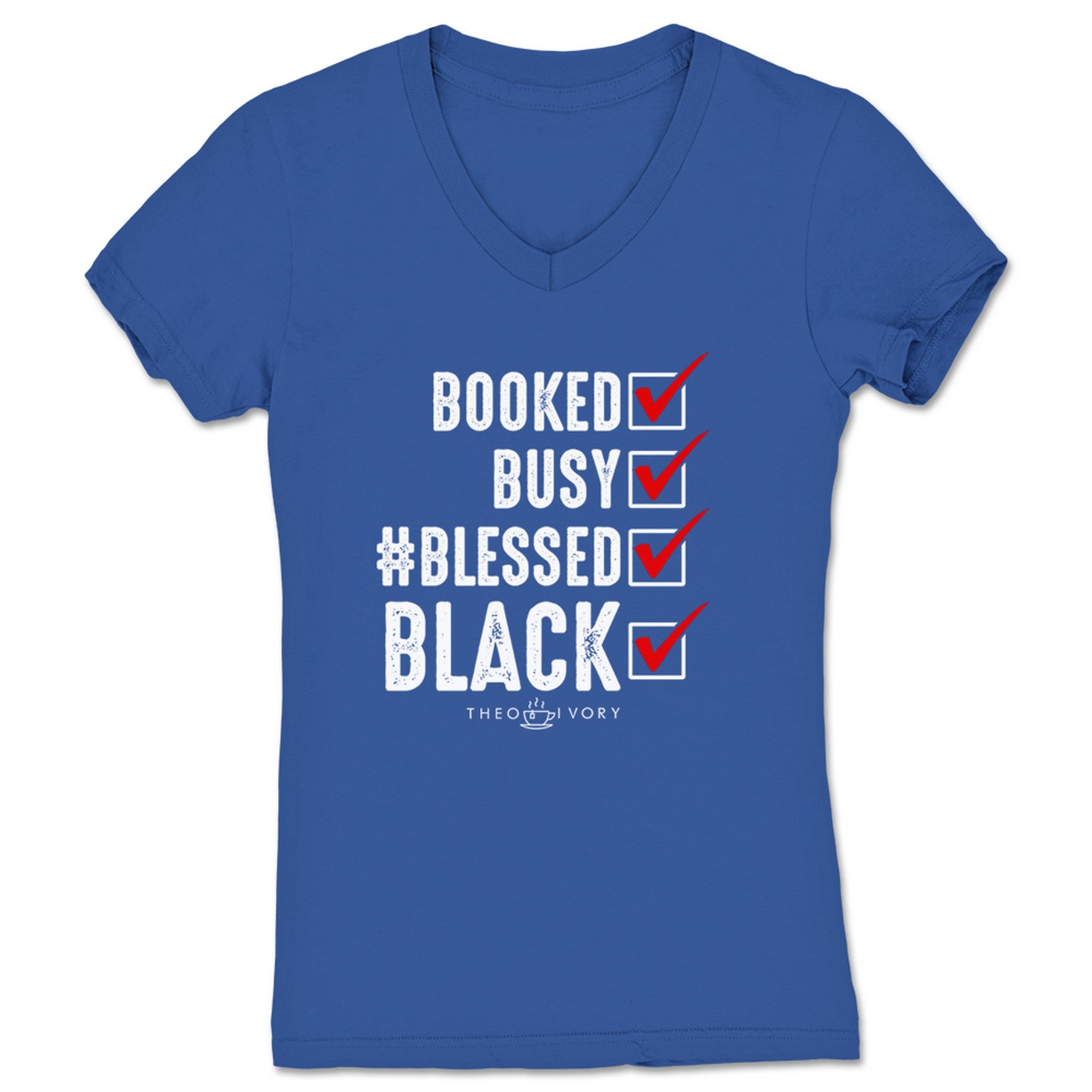 Theo Ivory 4 B's Women's V-Neck Royal Blue