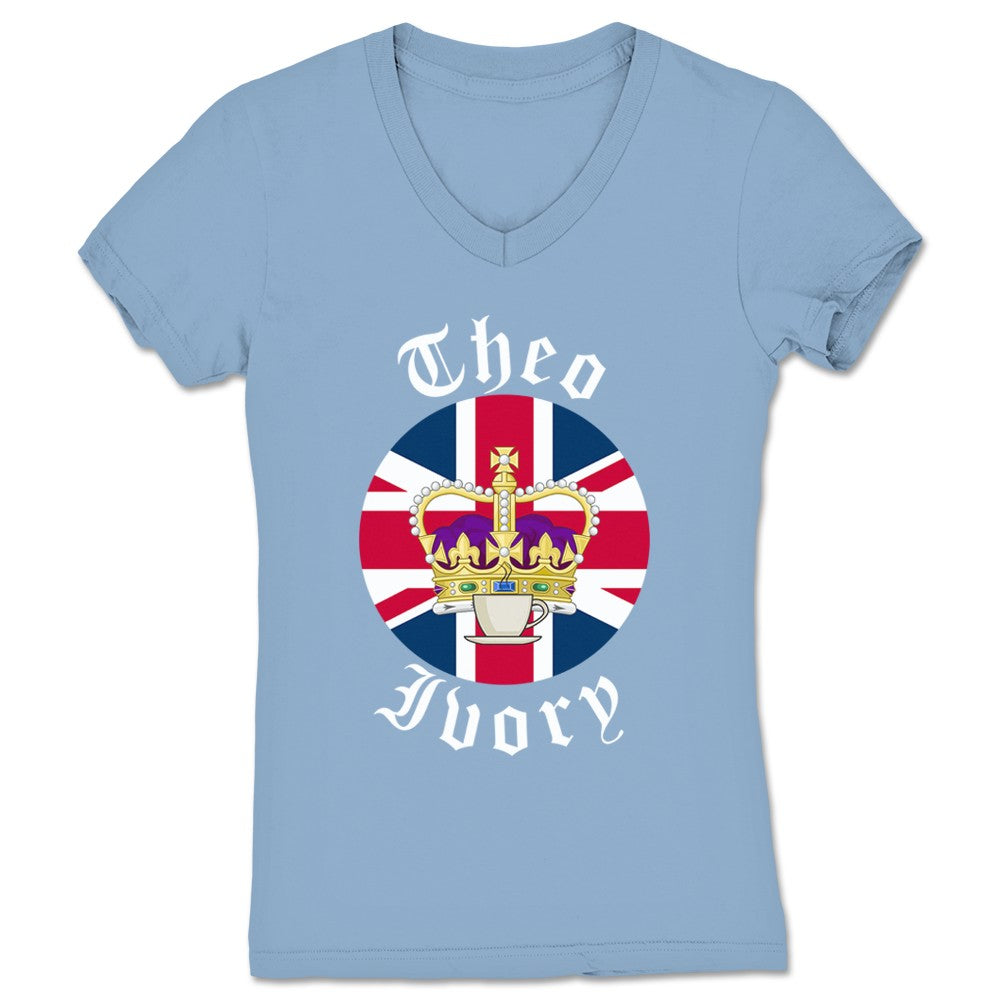 Theo Ivory King of Tea Women's V-Neck Baby Blue
