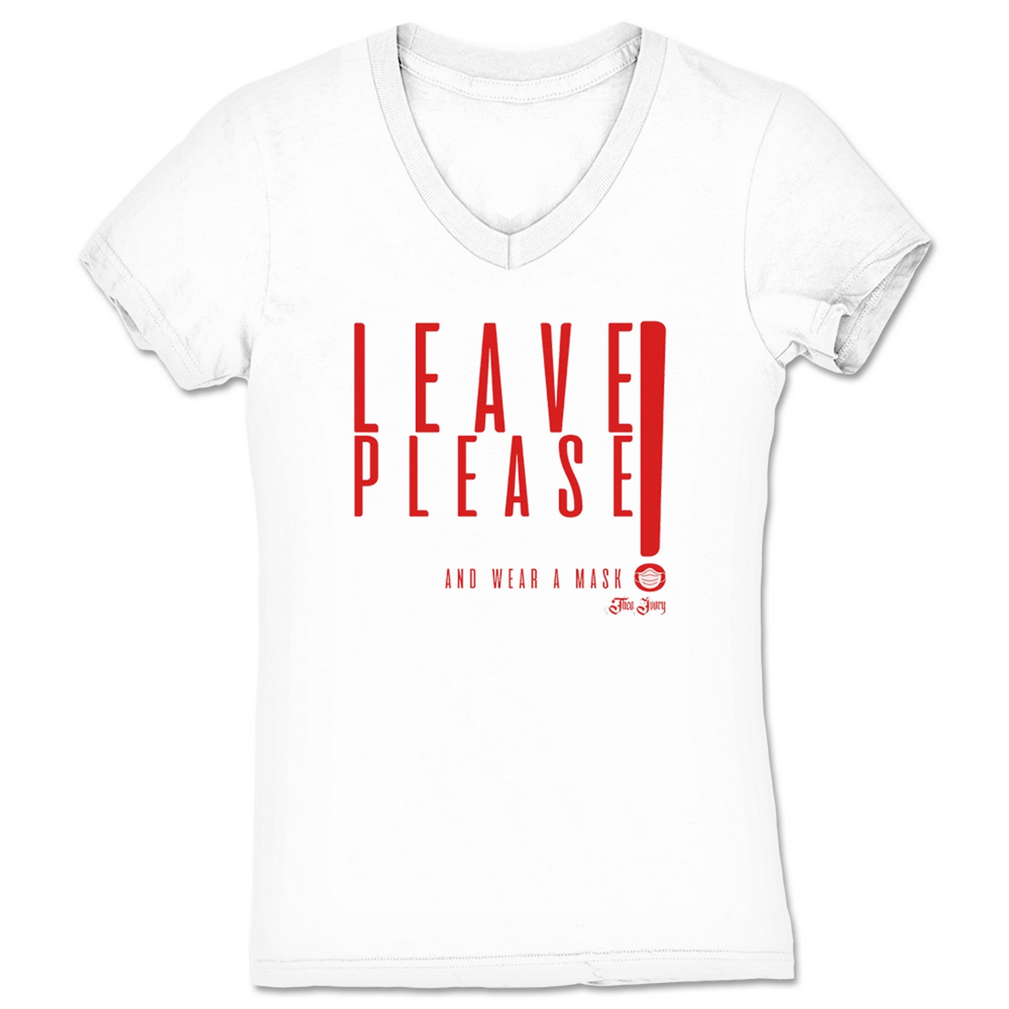 Theo Ivory Wear a Mask Women's V-Neck White