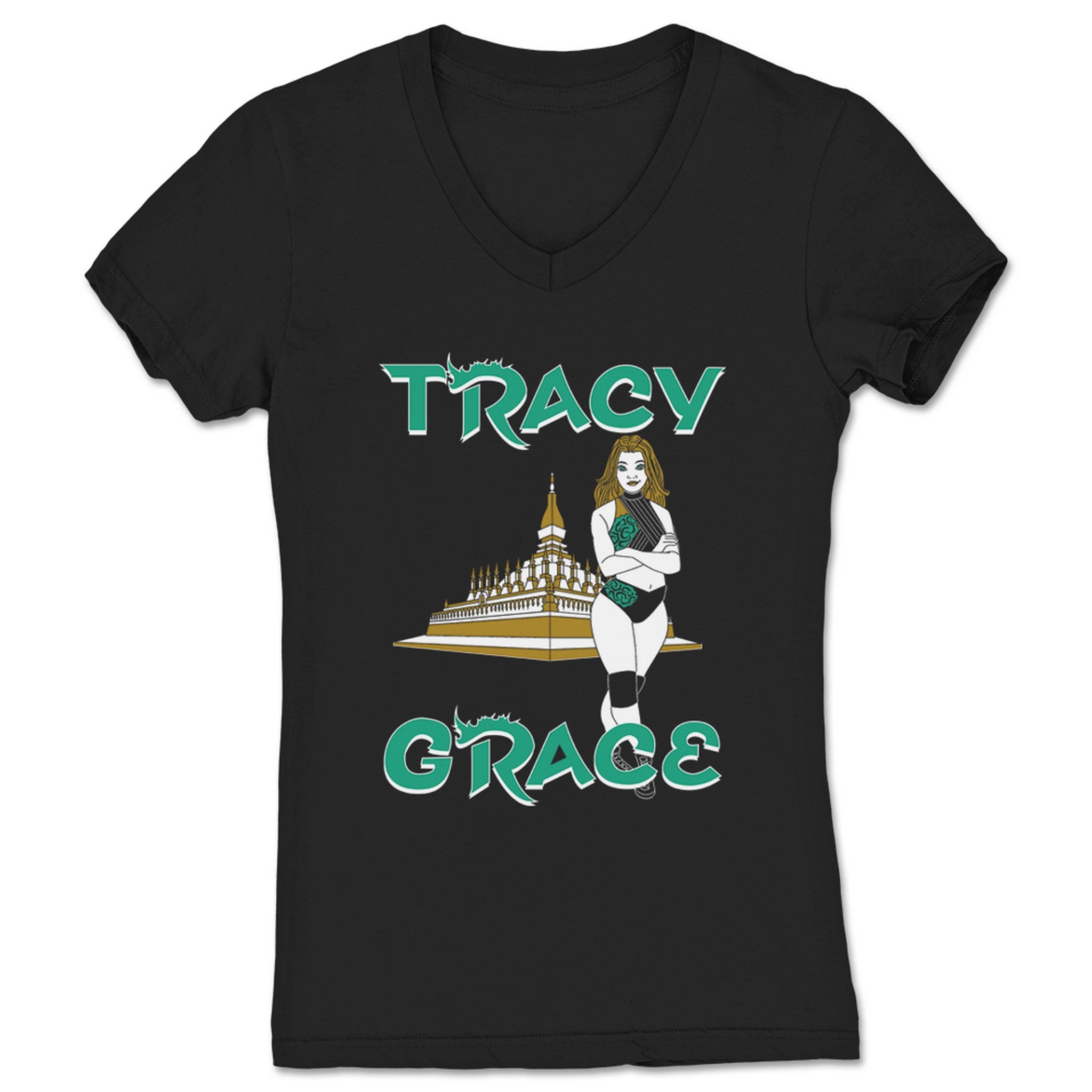 Tracy Grace Sao Lao Women's V-Neck Black