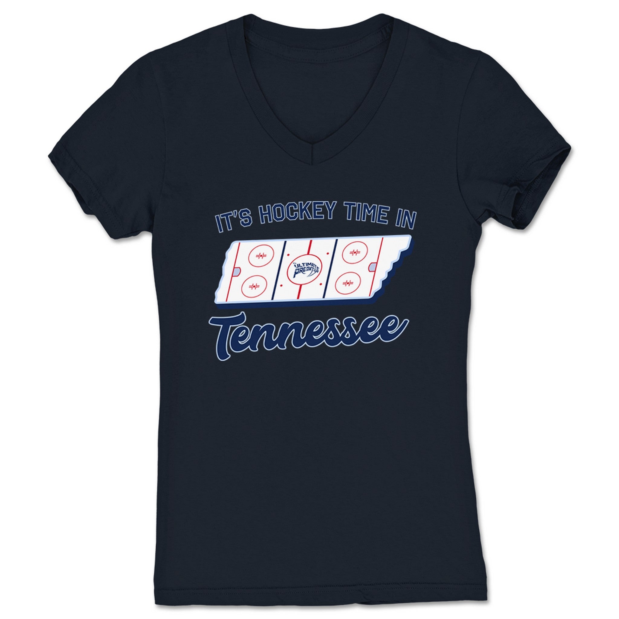 Ultimate Predator Hockey Time! Women's V-Neck Navy