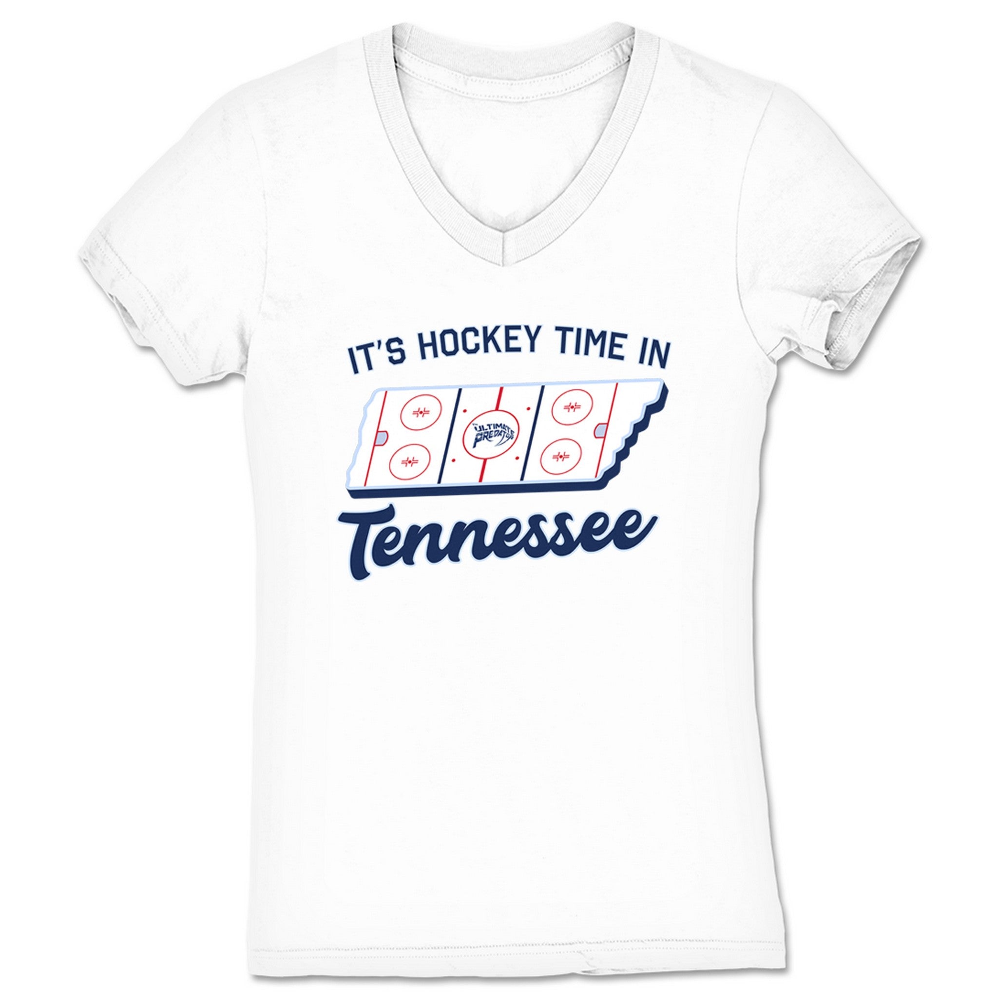 Ultimate Predator Hockey Time! Women's V-Neck White