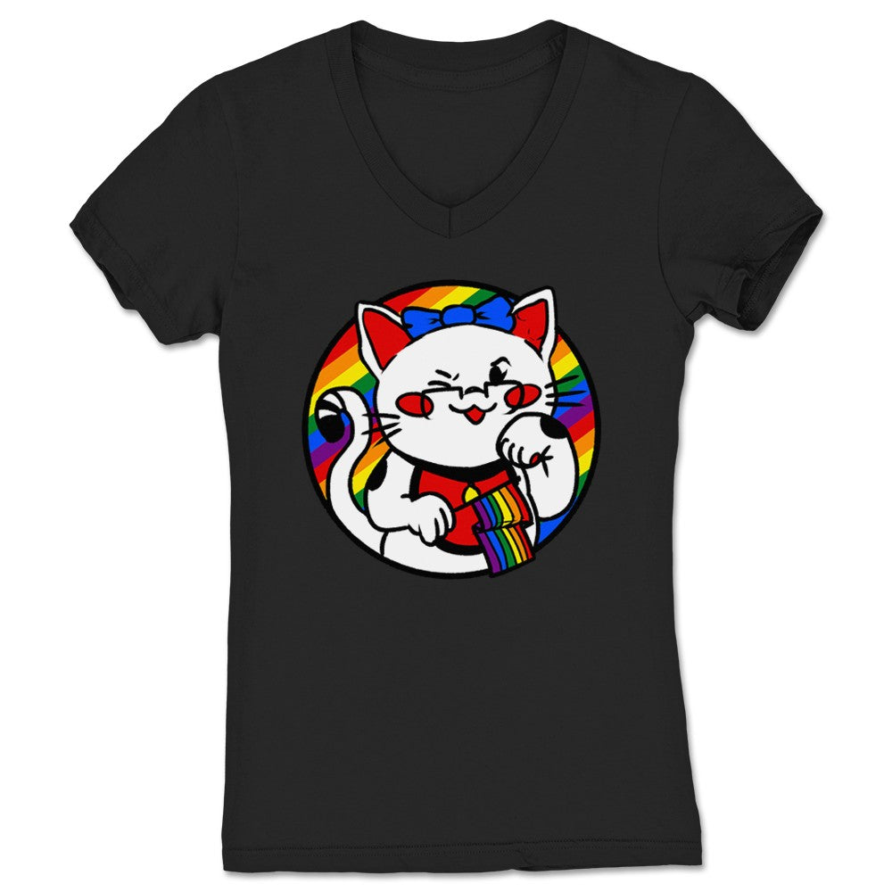 Veda Scott MEOW Women's V-Neck Black
