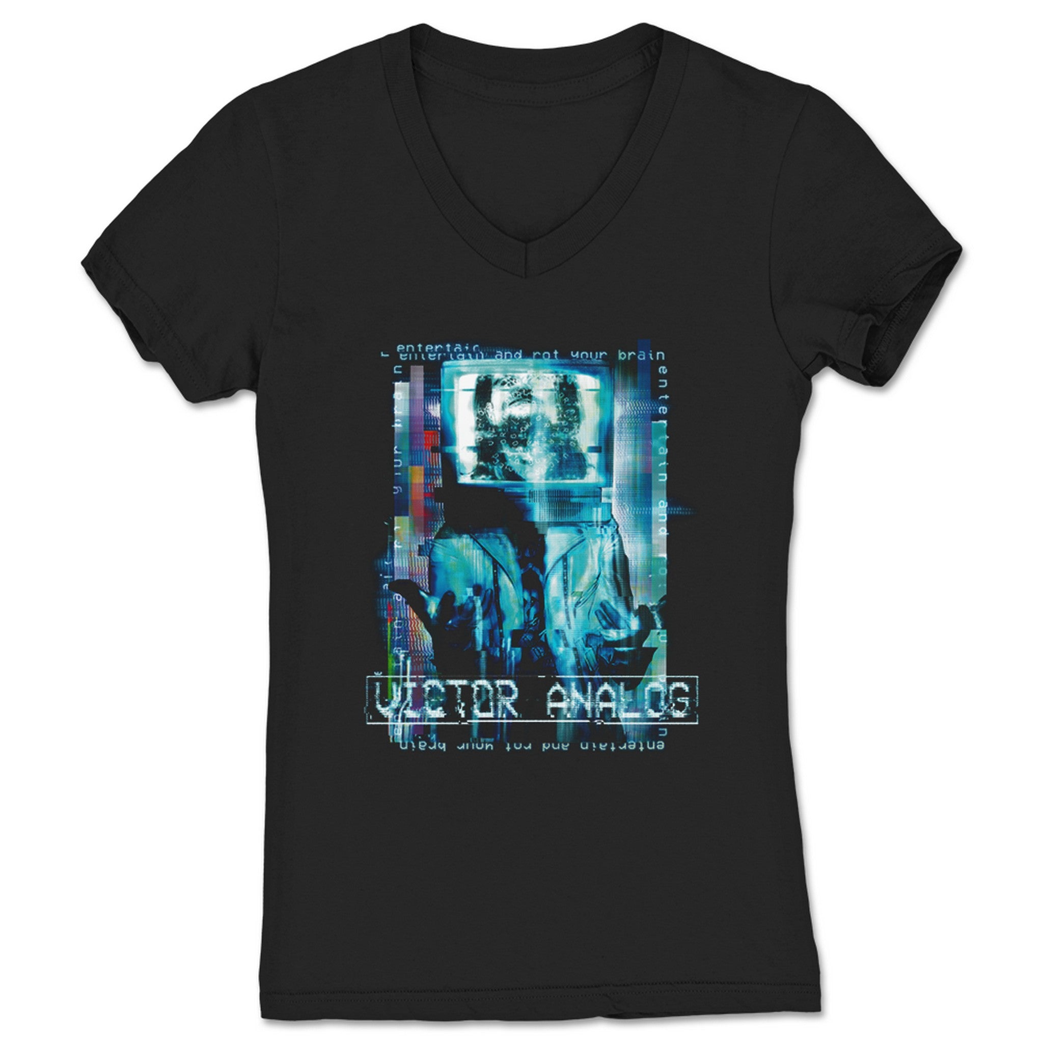 Victor Analog New Receiver Women's V-Neck Black