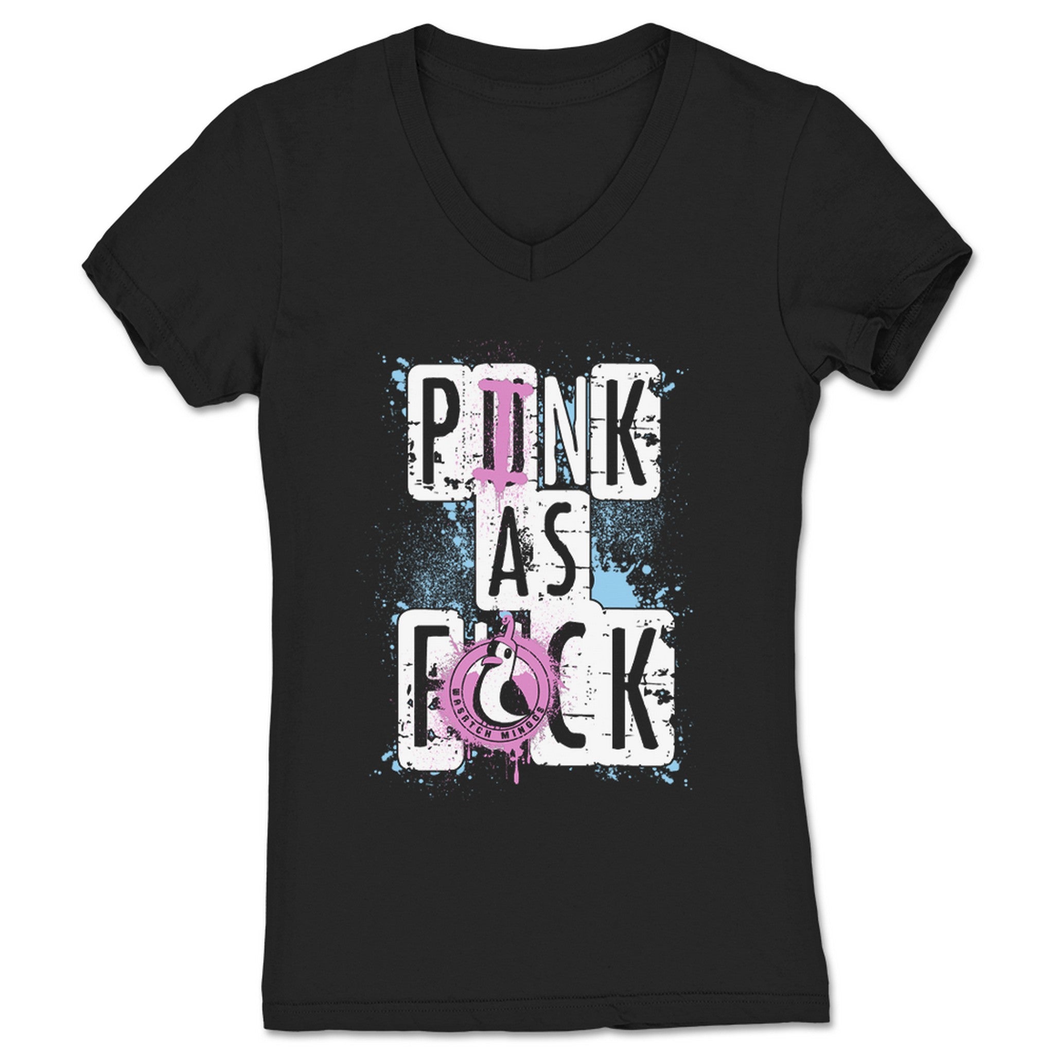 Wasatch Mingos Pink As F*ck Women's V-Neck Black